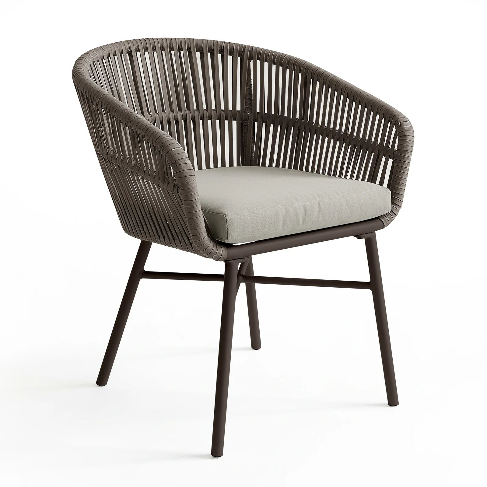 Marula Rope Outdoor Dining Chairs in Brown Set of 4 - Image 6