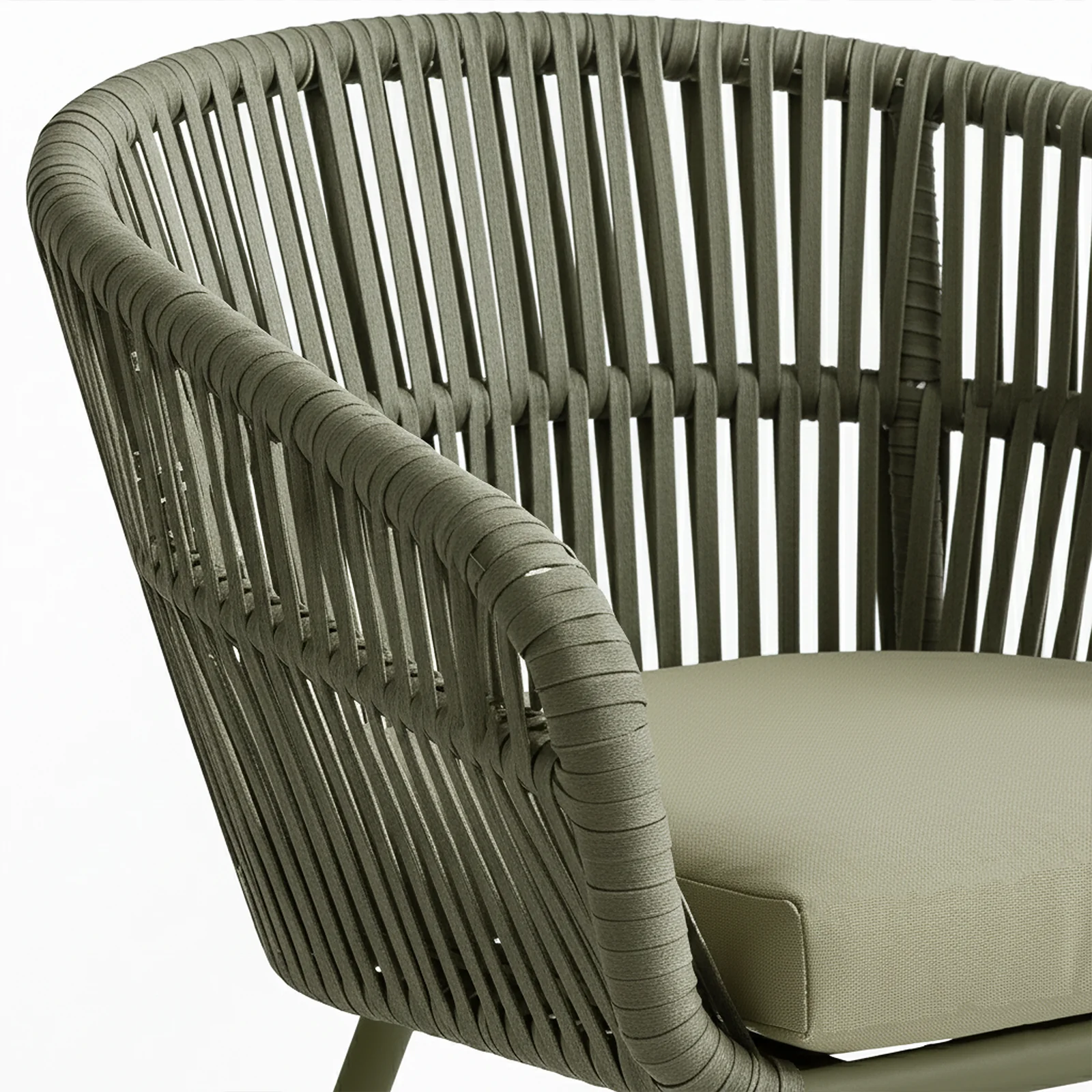 Marula Rope Outdoor Dining Chairs in Green Set of 4 - Image 3