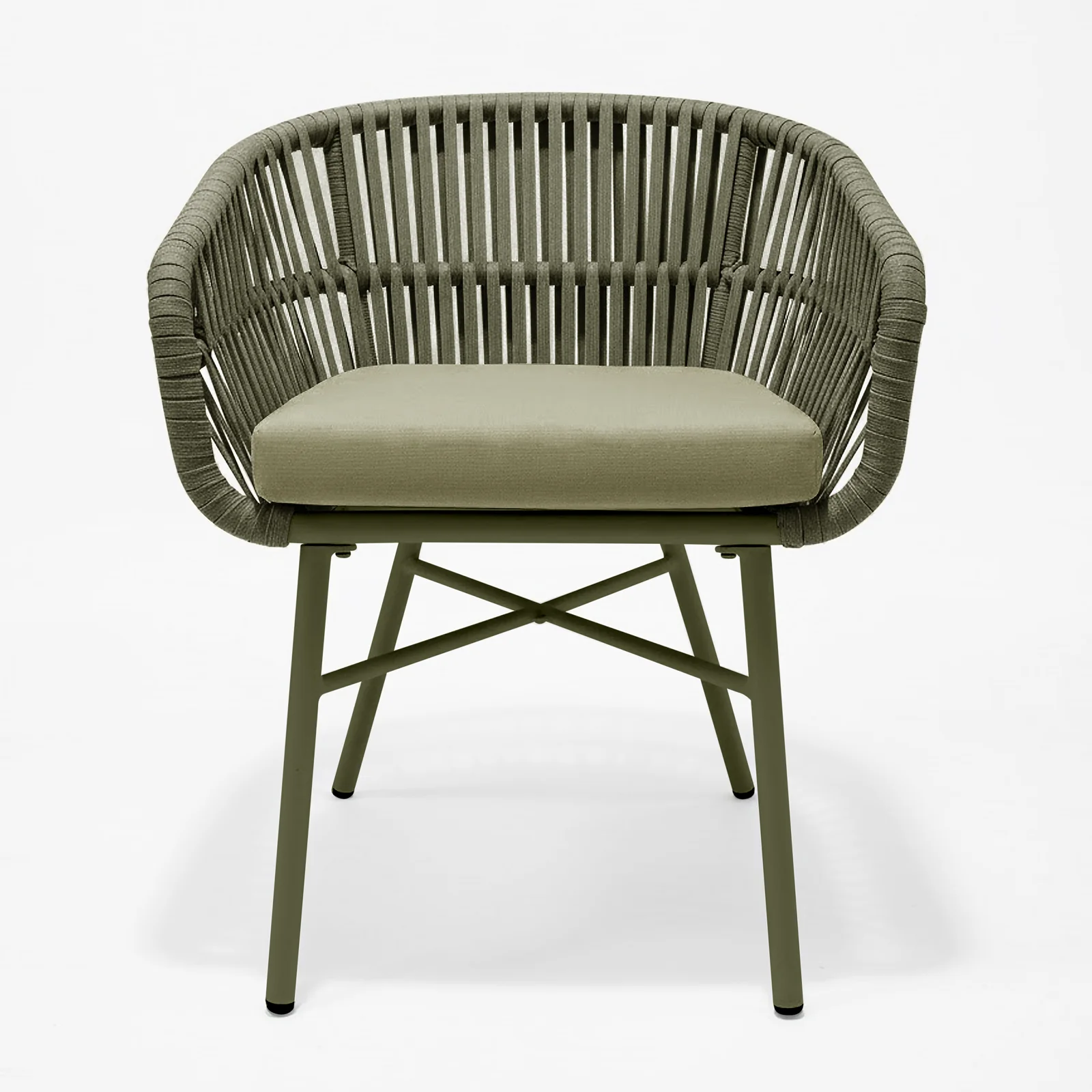 Marula Rope Outdoor Dining Chairs in Green Set of 4 - Image 5