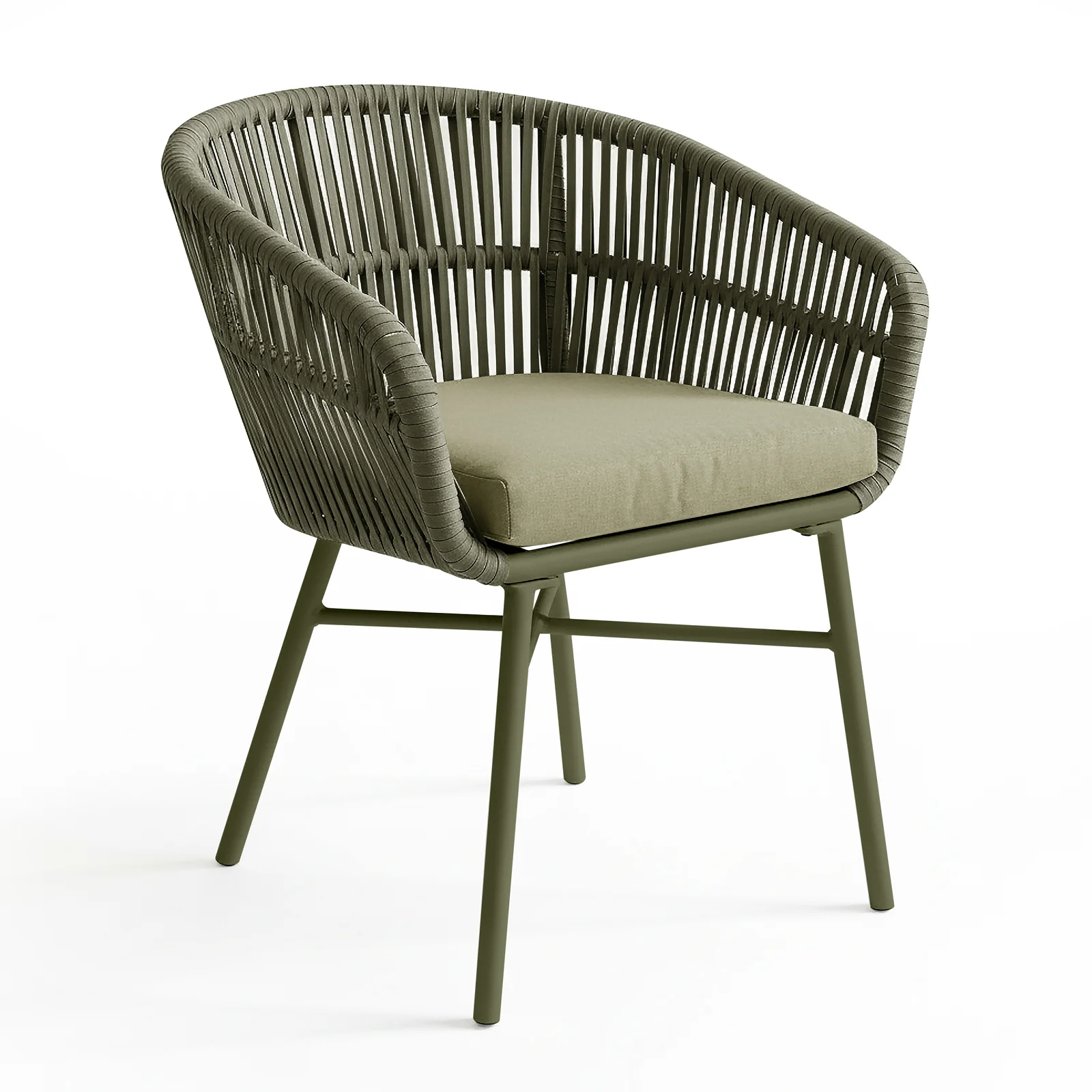 Marula Rope Outdoor Dining Chairs in Green Set of 4 - Image 6