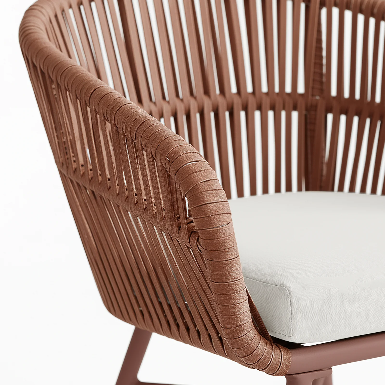 Marula Rope Outdoor Dining Chairs in Terracotta Set of 4 - Image 3