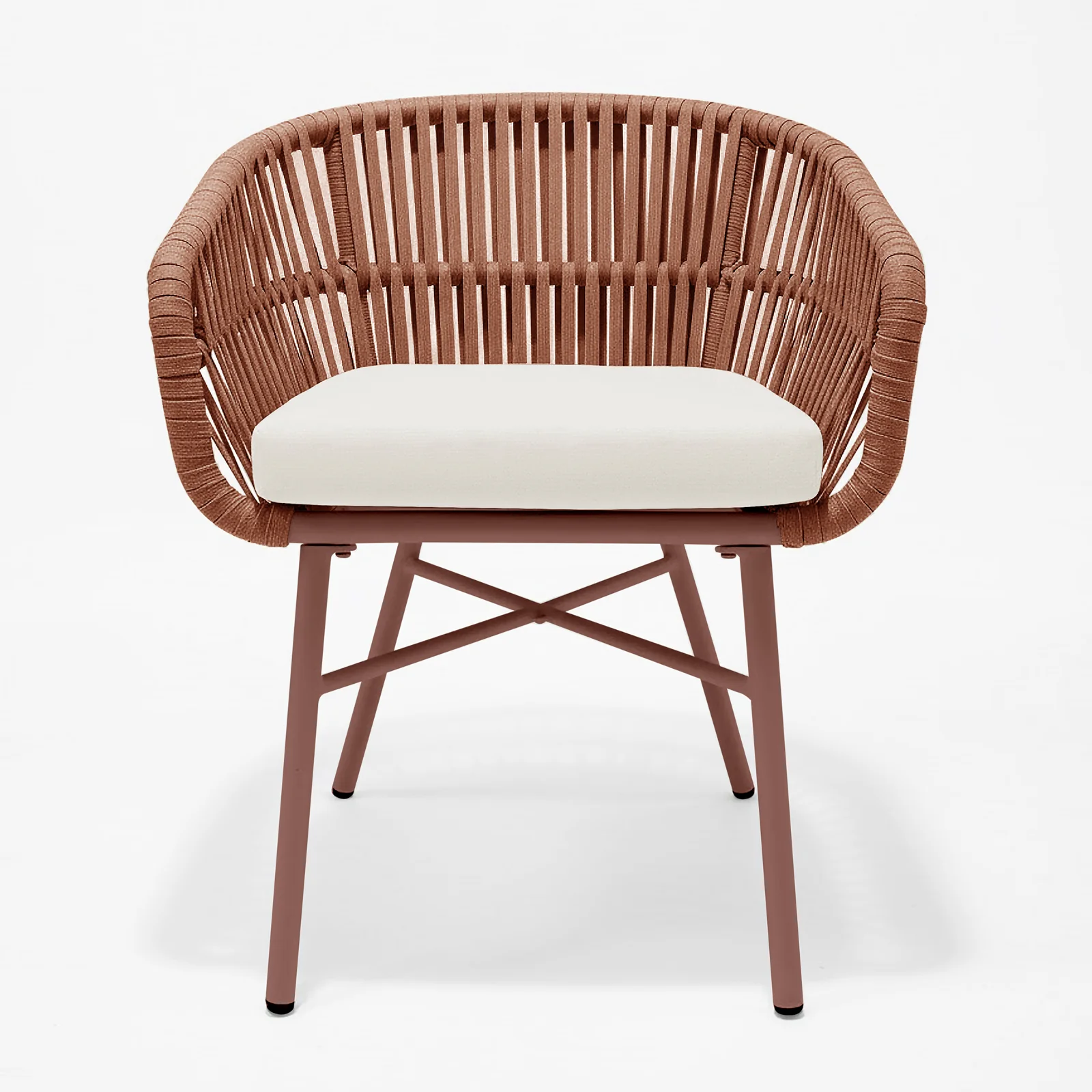 Marula Rope Outdoor Dining Chairs in Terracotta Set of 4 - Image 5