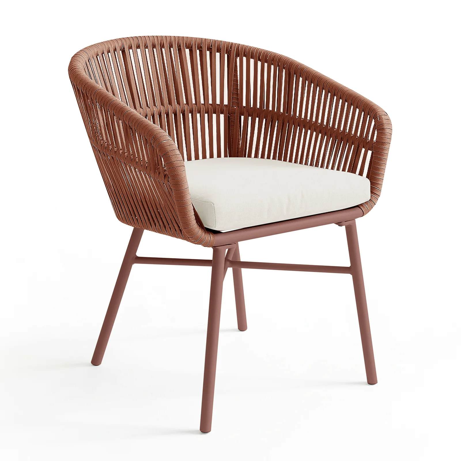 Marula Rope Outdoor Dining Chairs in Terracotta Set of 4 - Image 6