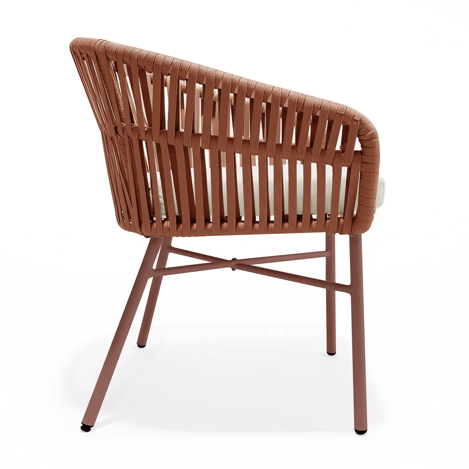 Marula Rope Outdoor Dining Chairs in Terracotta Set of 4 - Image 7