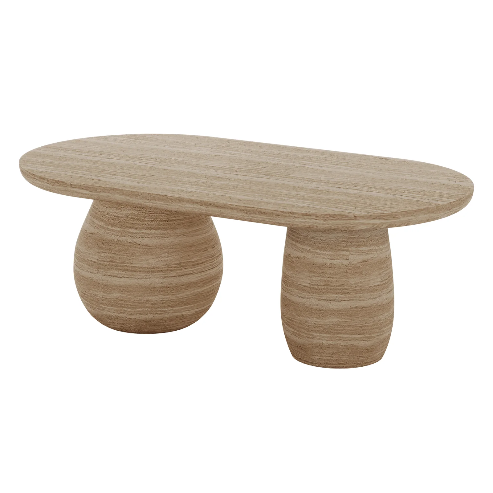 Mason 100cm Pillar Concrete Coffee Table in Beige - Image 8