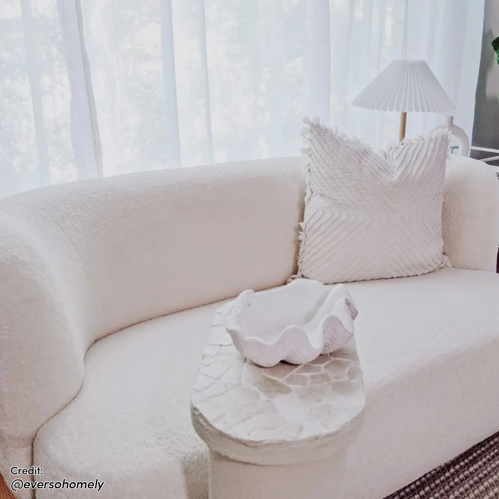 Massie 2 Seater Boucle Sofa in Cream White - Image 10