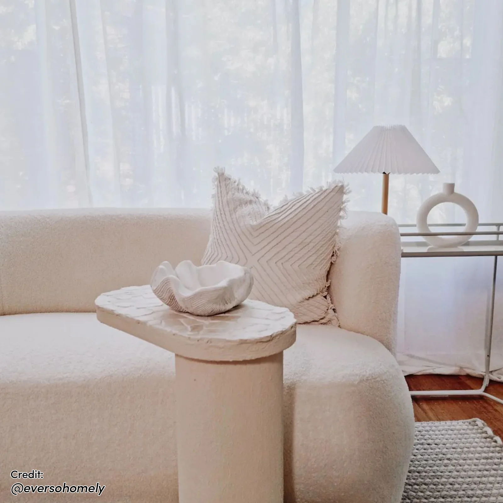 Massie 2 Seater Boucle Sofa in Cream White - Image 11