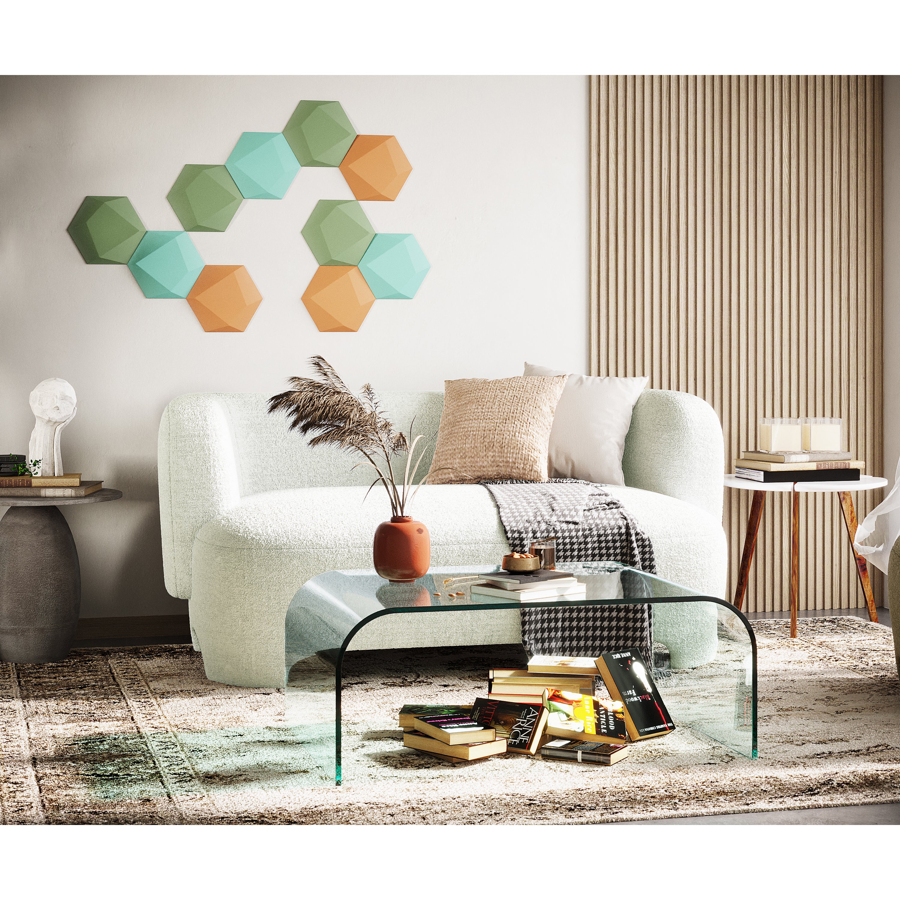Massie 2 Seater Boucle Sofa in Cream White - Image 6