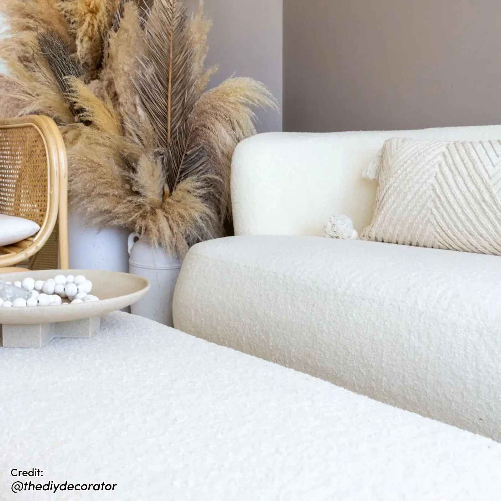 Massie 2 Seater Boucle Sofa in Cream White - Image 8