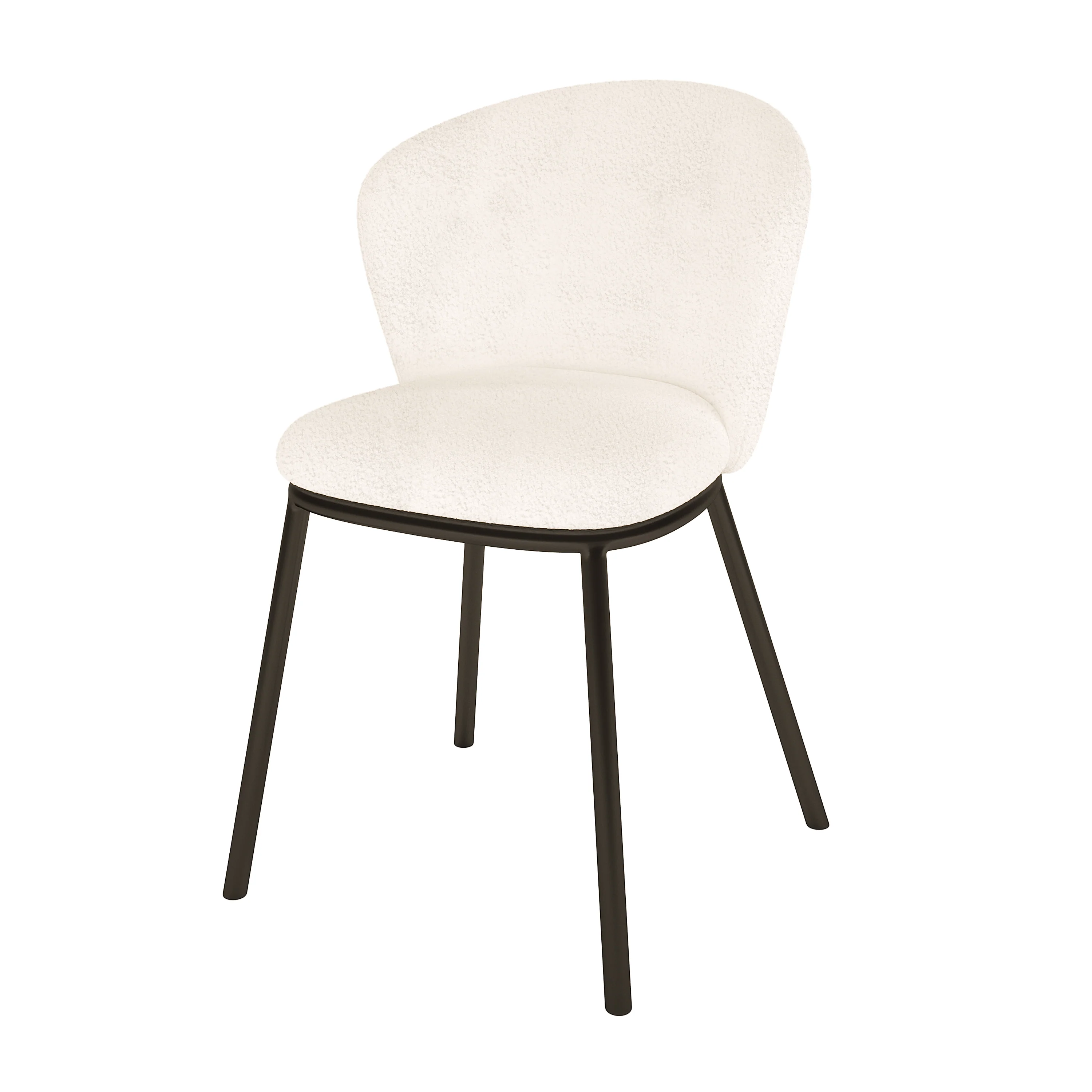 Maveri Boucle Dining Chair Set of 2 in Cream White - Image 4
