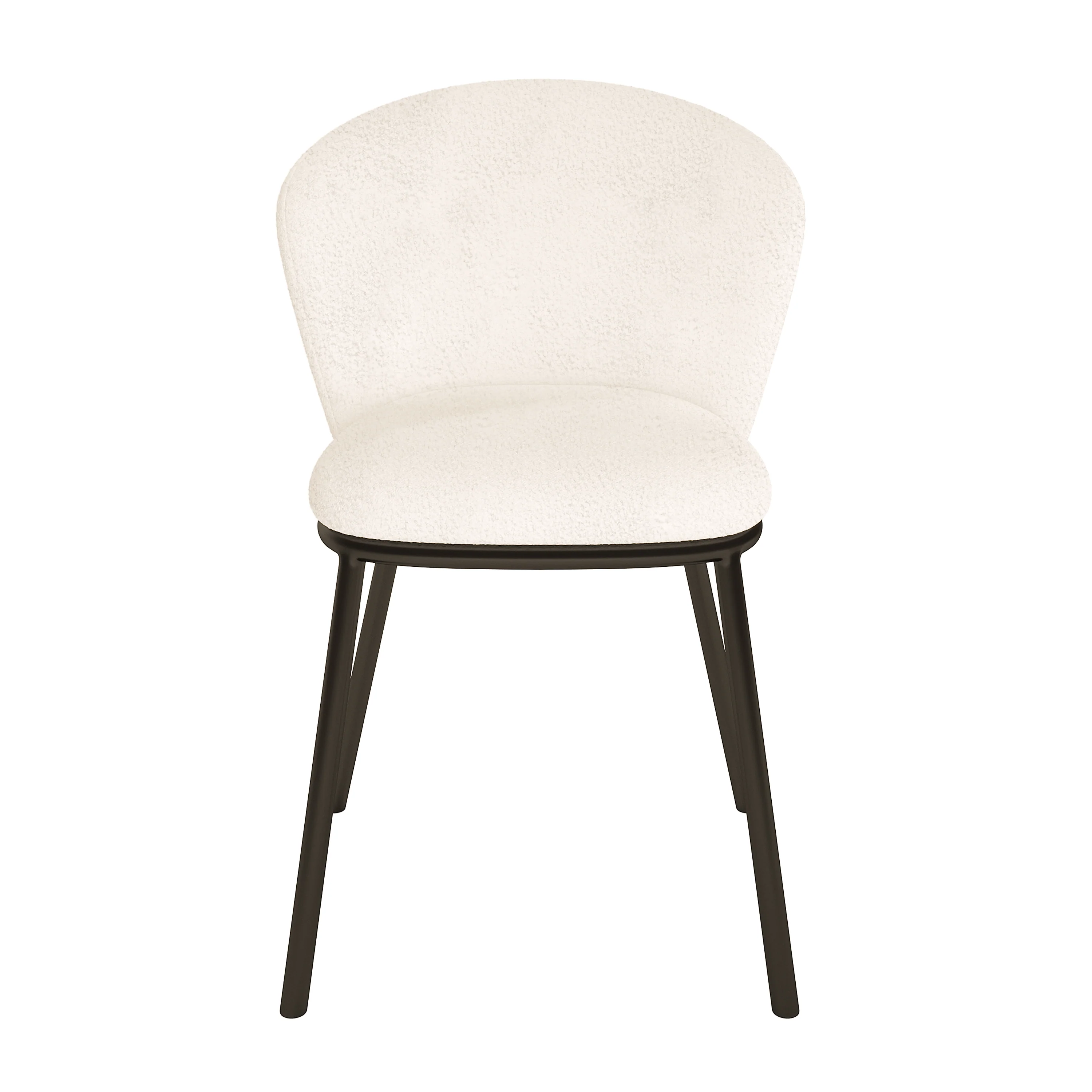 Maveri Boucle Dining Chair Set of 2 in Cream White - Image 5