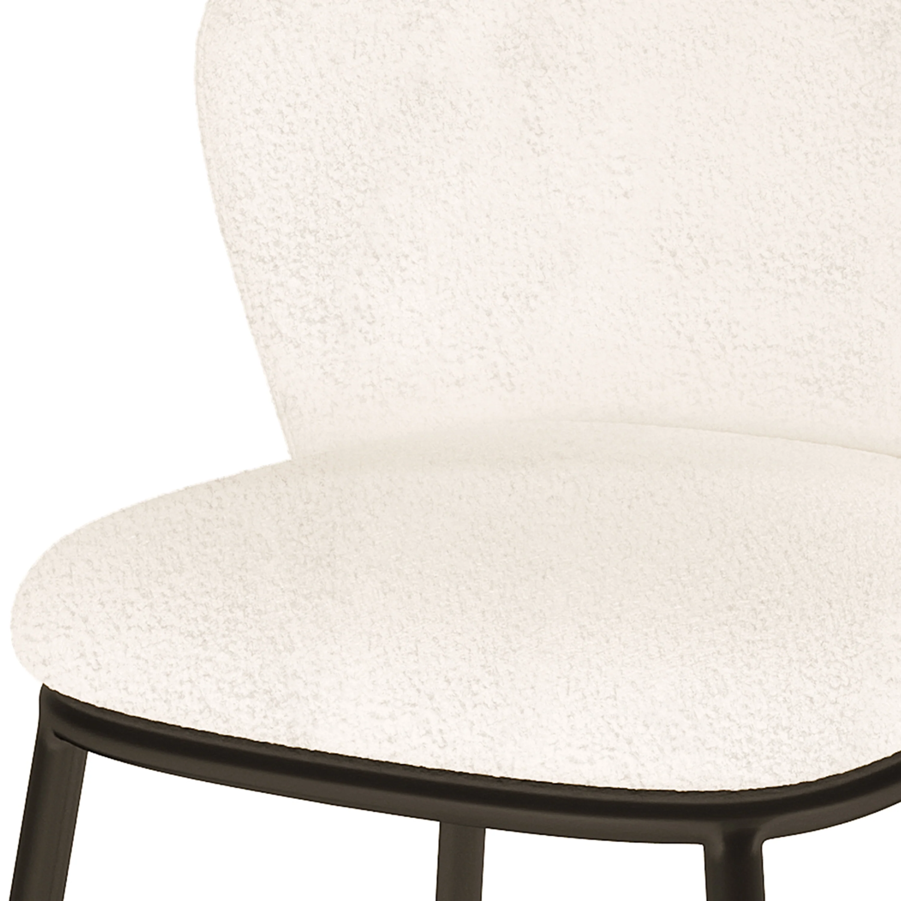 Maveri Boucle Dining Chair Set of 2 in Cream White - Image 7