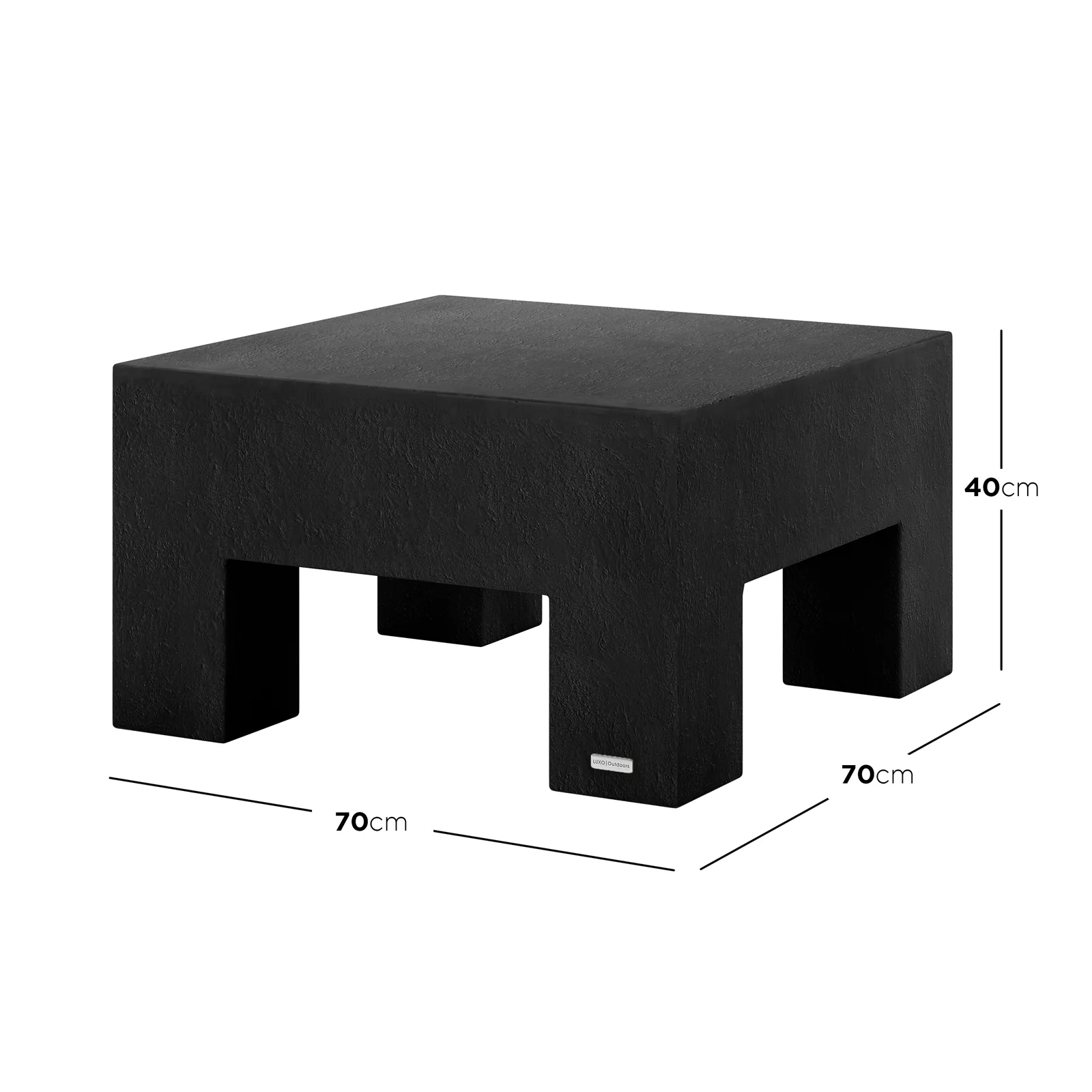 Maxon Square Outdoor Concrete Coffee Table in Black - Image 3