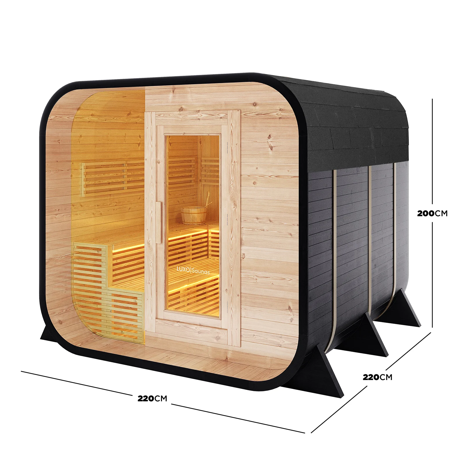 Medika 8 Person Traditional Finnish Outdoor Home Sauna - Image 5