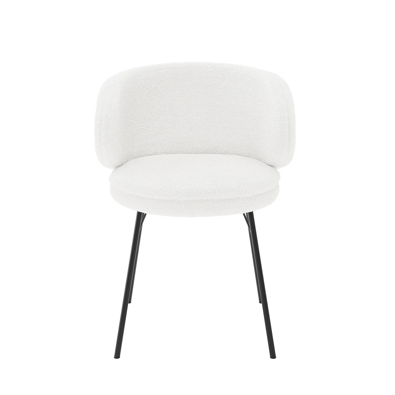 Meily Boucle Dining Chair Set of 2 in Cream White - Image 5