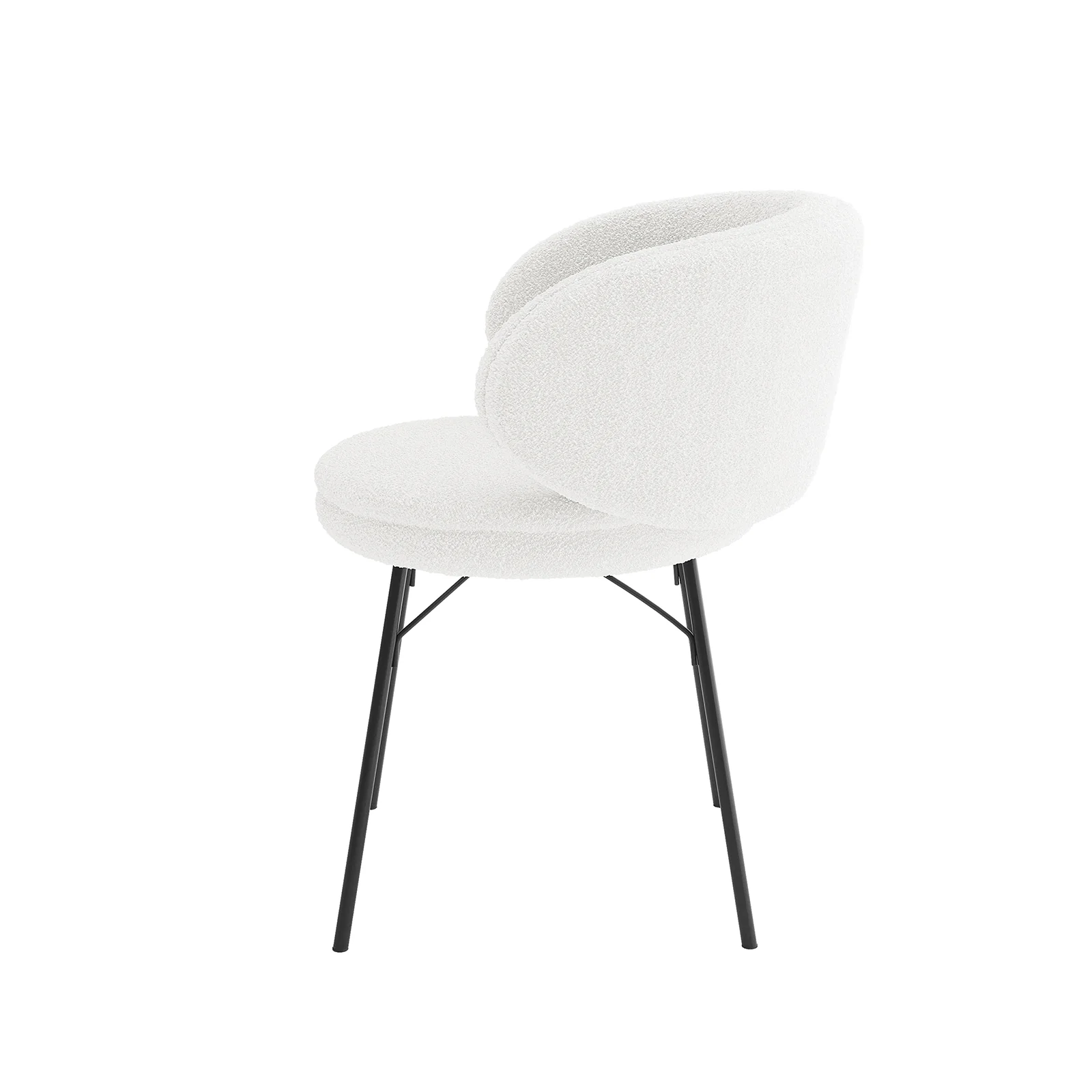 Meily Boucle Dining Chair Set of 2 in Cream White - Image 6