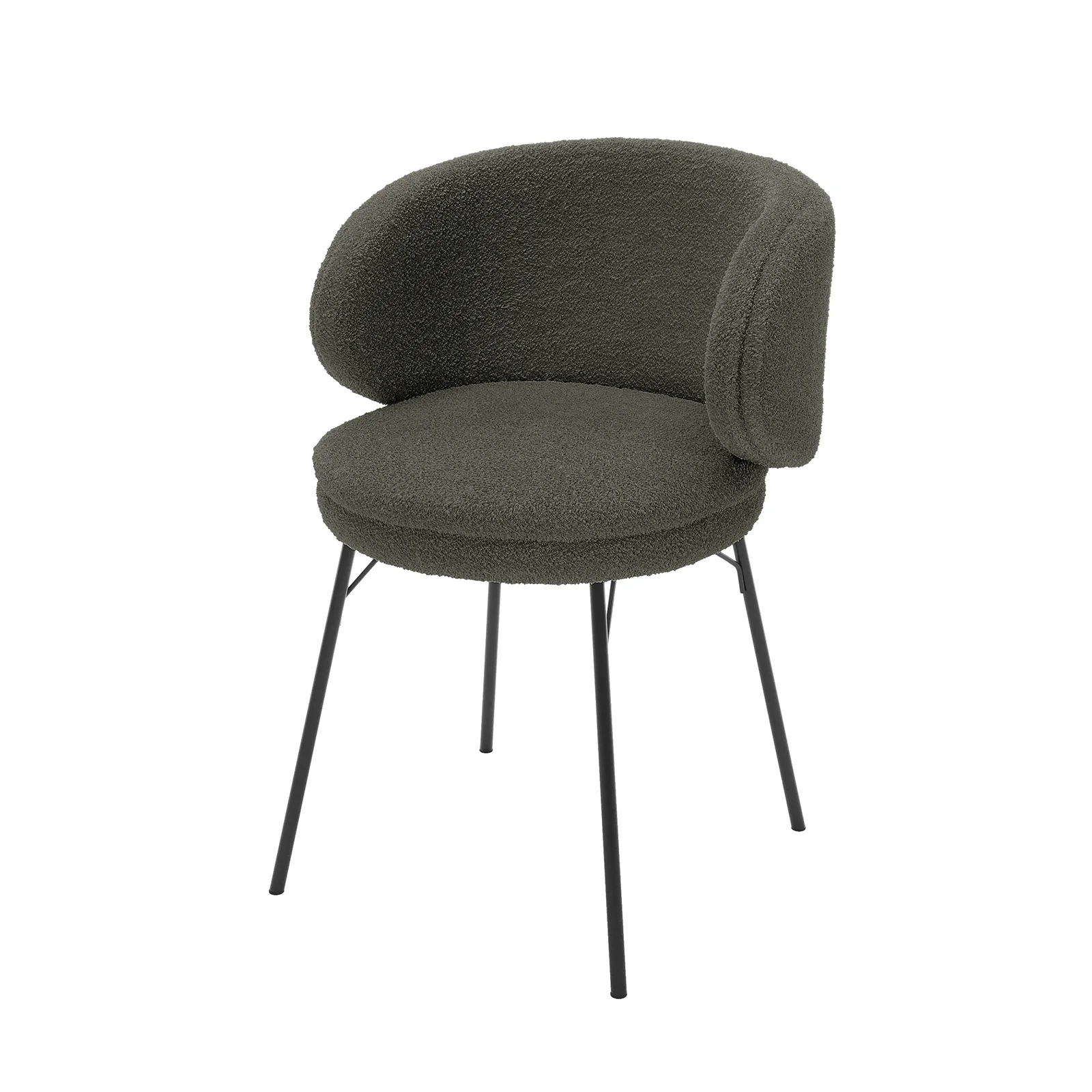 Meily Boucle Dining Chair Set of 2 in Green - Image 4