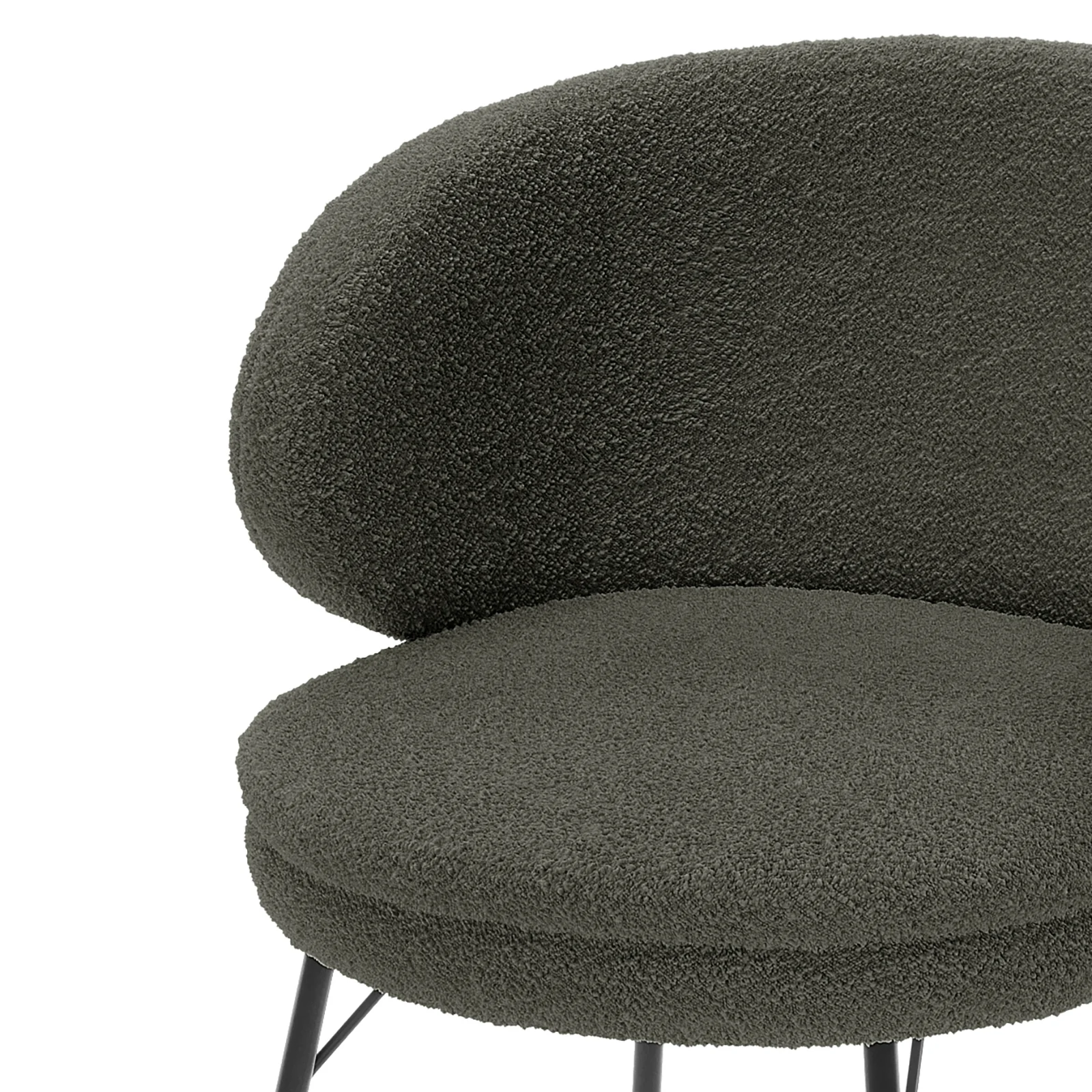 Meily Boucle Dining Chair Set of 2 in Green - Image 7