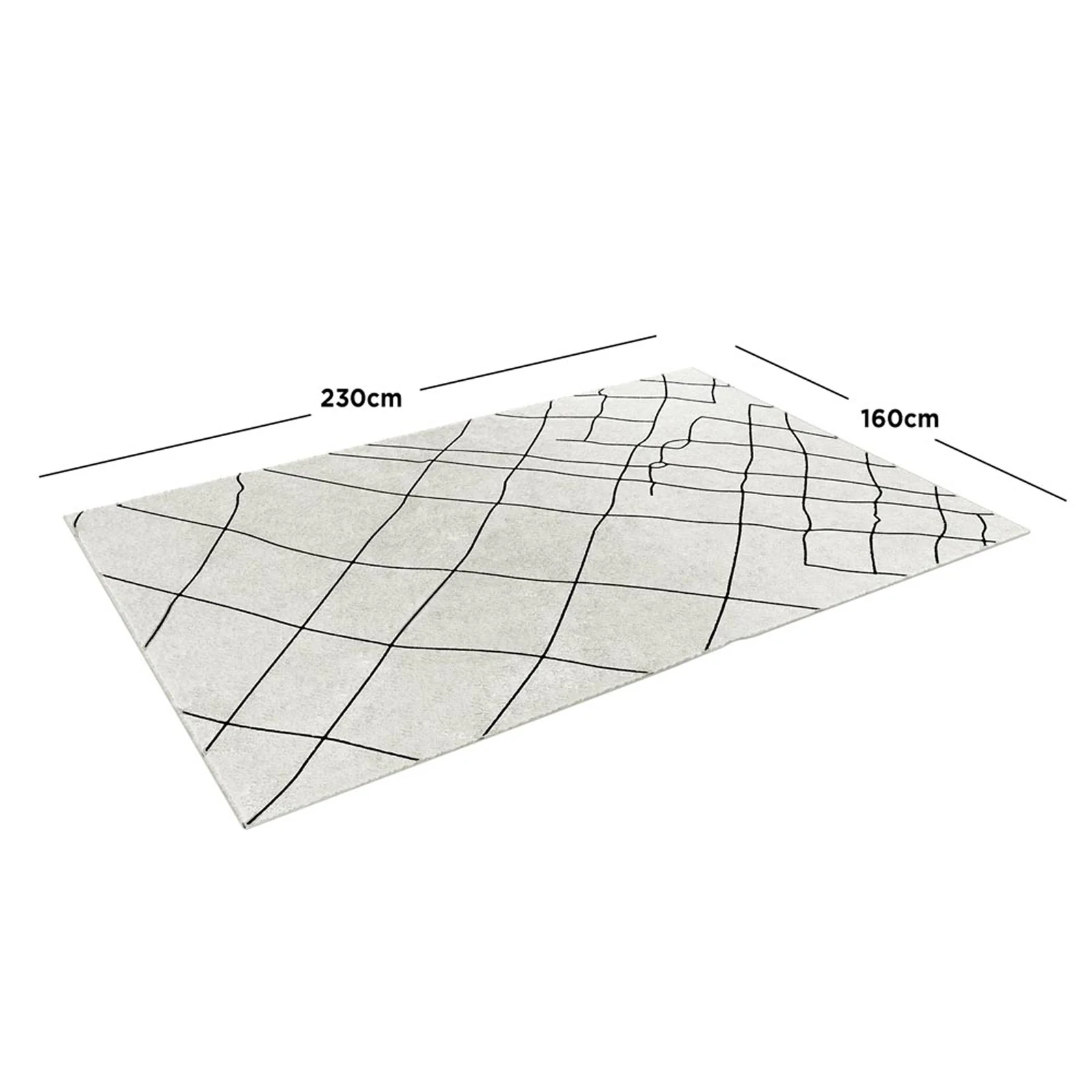 Melody 160x230cm Modern Floor Rug in Black & White - Image 8