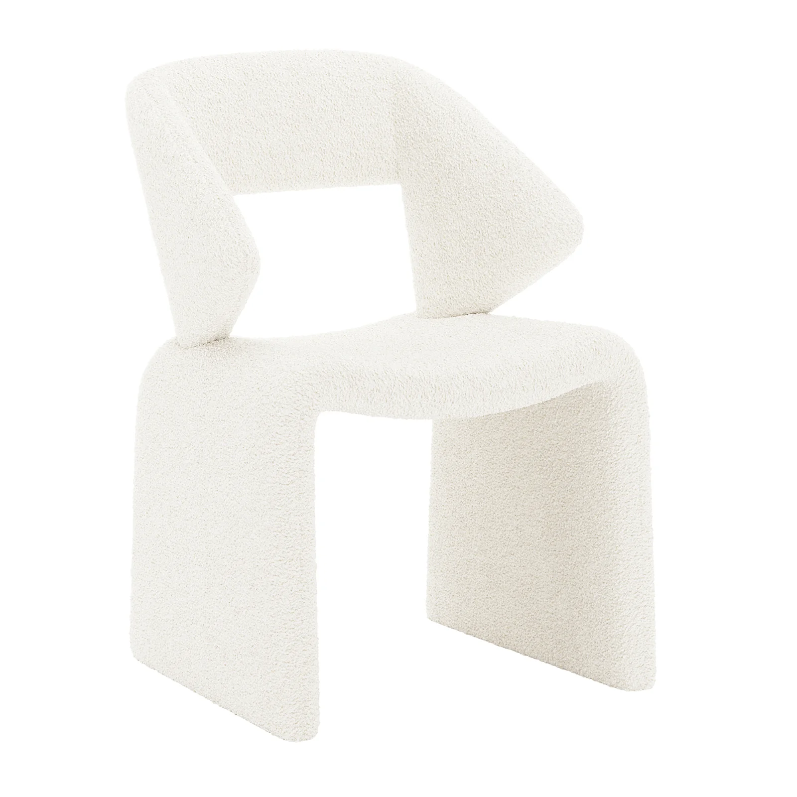 Merla Boucle High Back Occasional Chair in Cream White - Image 8