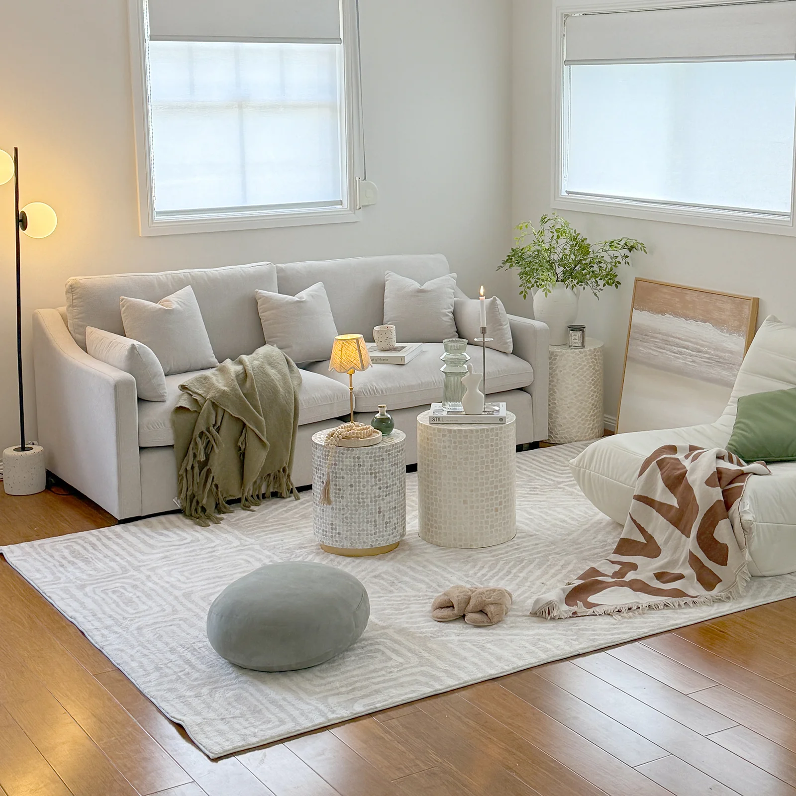 Millie 3 Seater Modular CleanGuard Fabric Sofa in Light Grey - Image 4