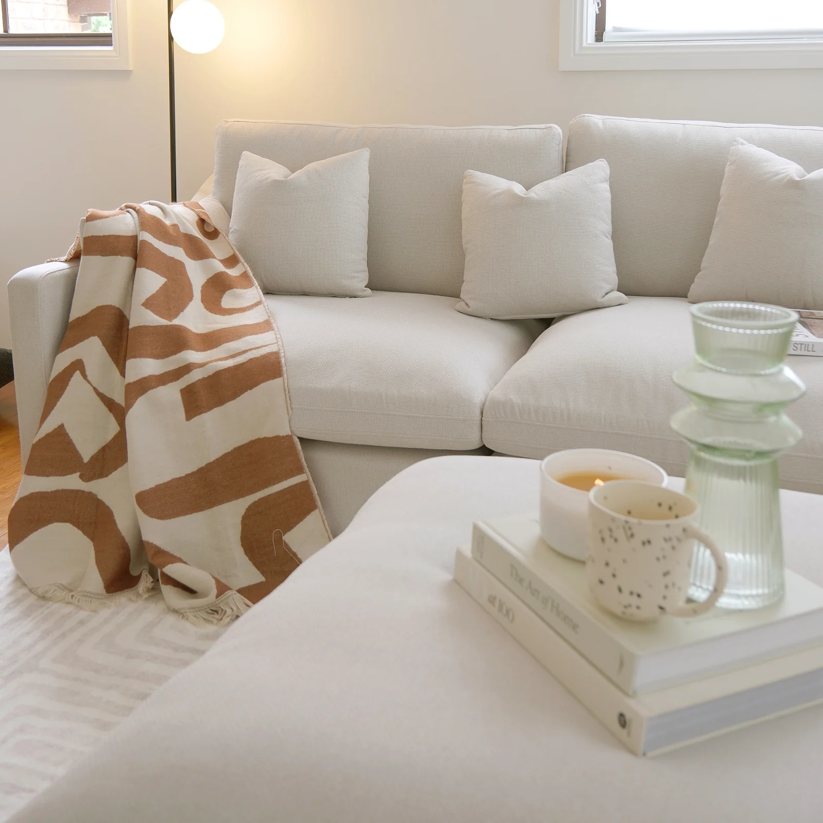 Millie 4 Seater Spill-Resistant Corner Sofa in Light Beige - Image 4