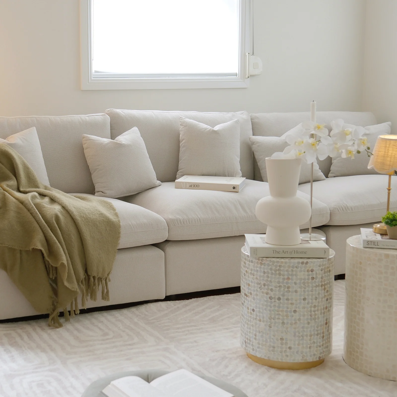 Millie 4 Seater Spill-Resistant Modular Sofa in Light Beige - Image 4