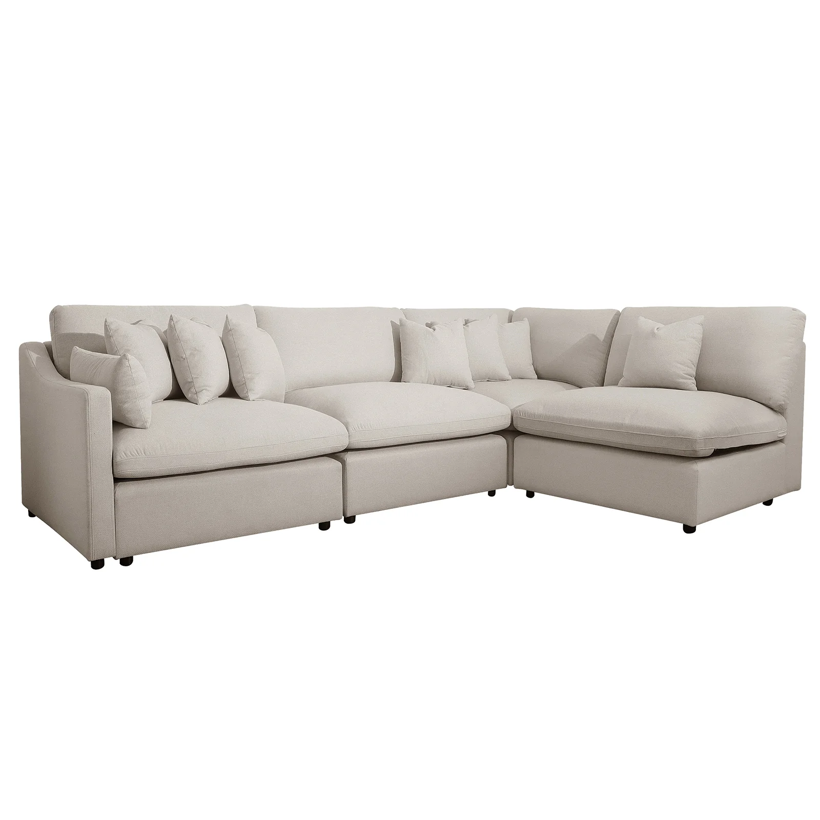Millie 5 Seater Spill-Resistant Modular Sofa in Light Beige - Image 8