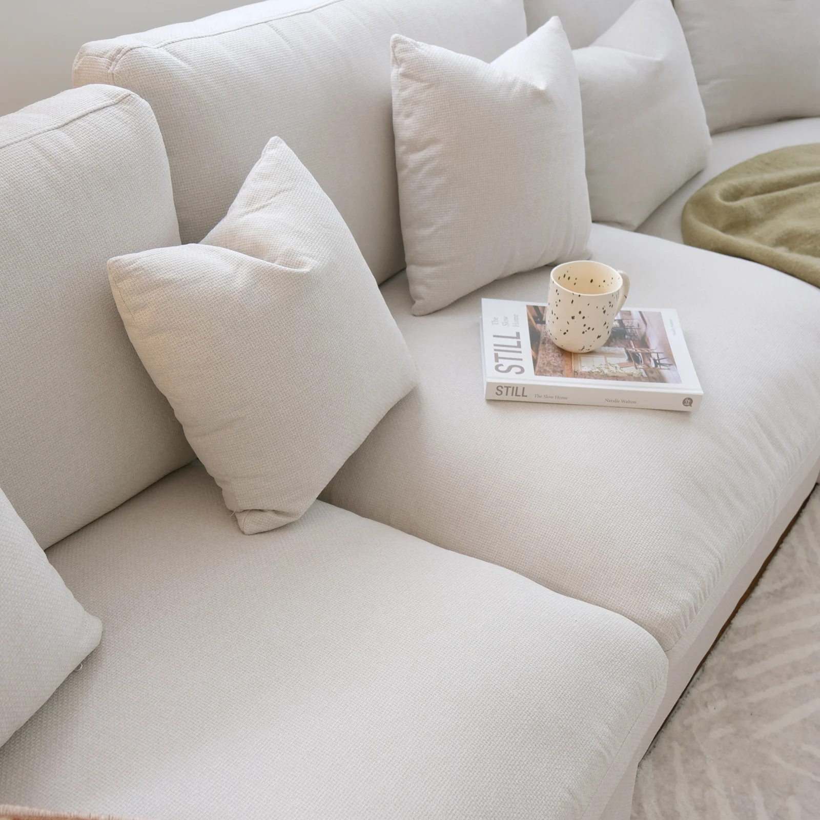 Millie 6 Seater Sectional Fabric Sofa in Warm Light Grey - Image 8