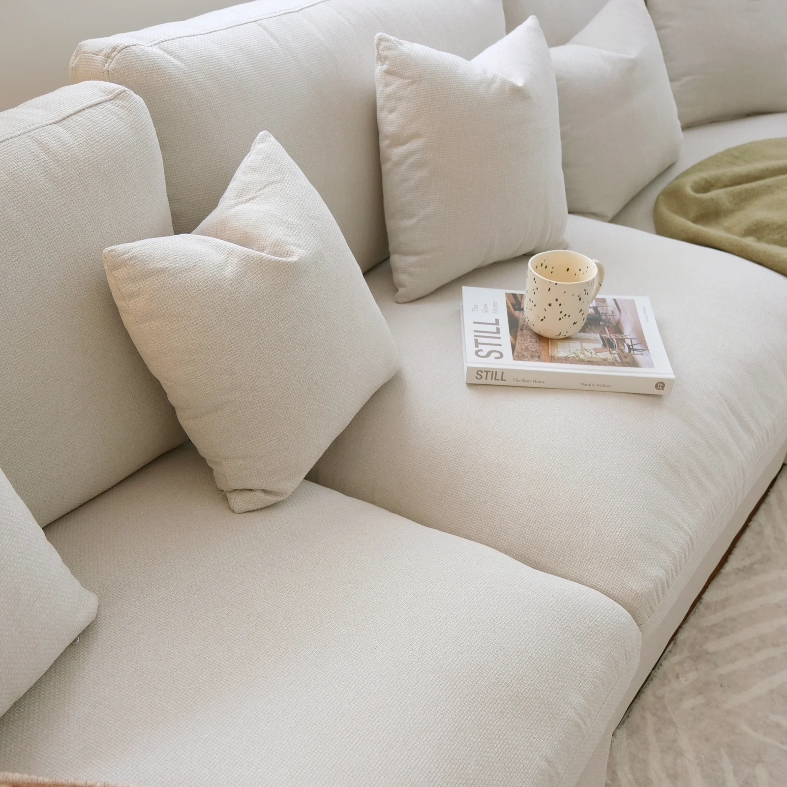 Millie 6 Seater Spill-Resistant Corner Sofa in Light Beige - Image 8