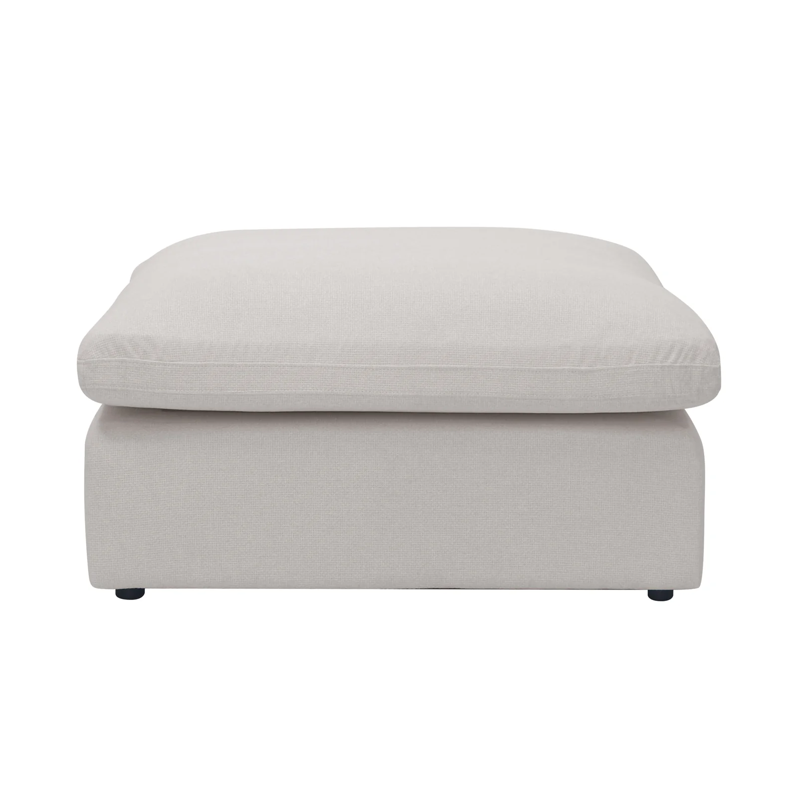 Millie Spill Resistant Fabric Ottoman in Warm Light Grey - Image 8