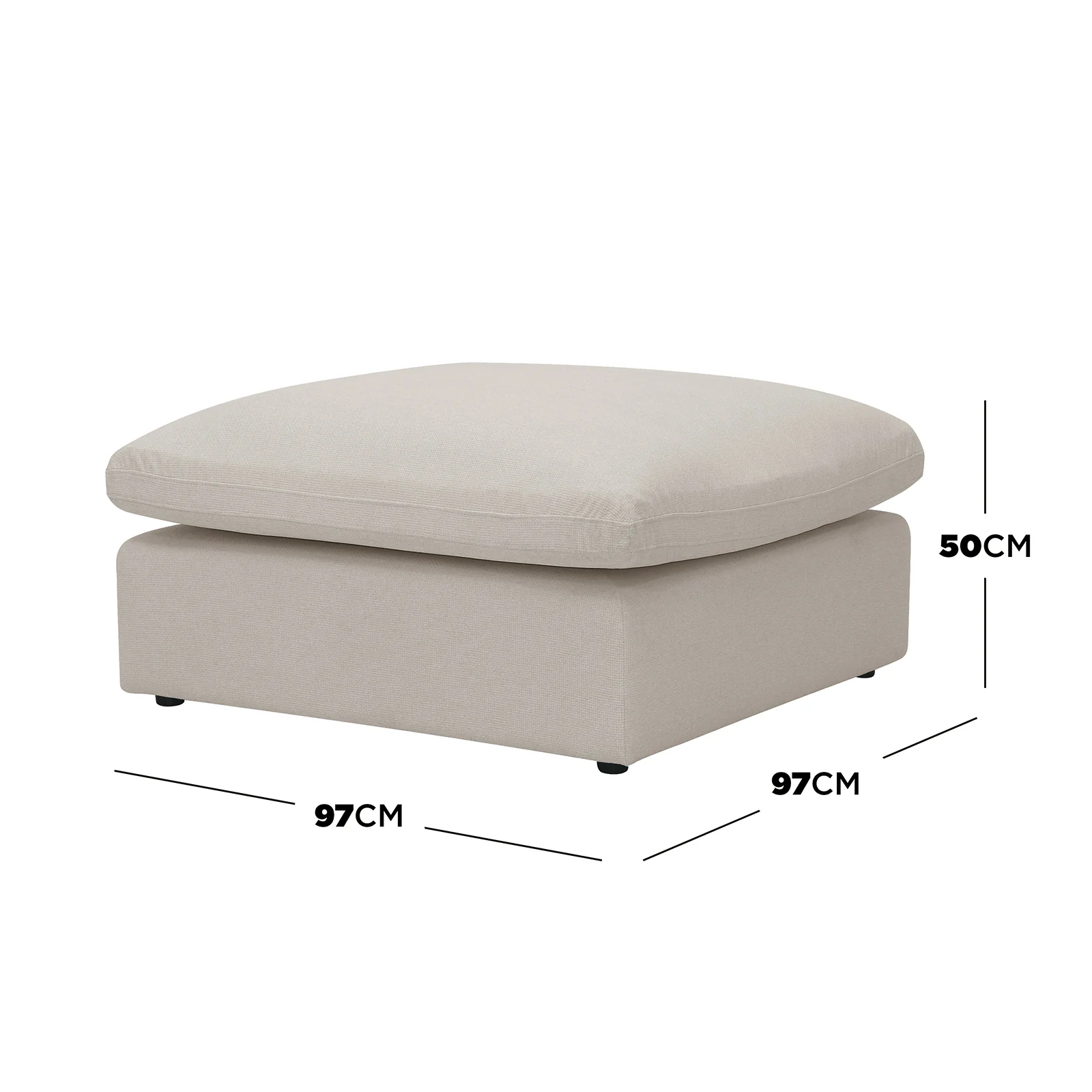 Millie Spill-Resistant Modular Ottoman in Light Beige - Image 3