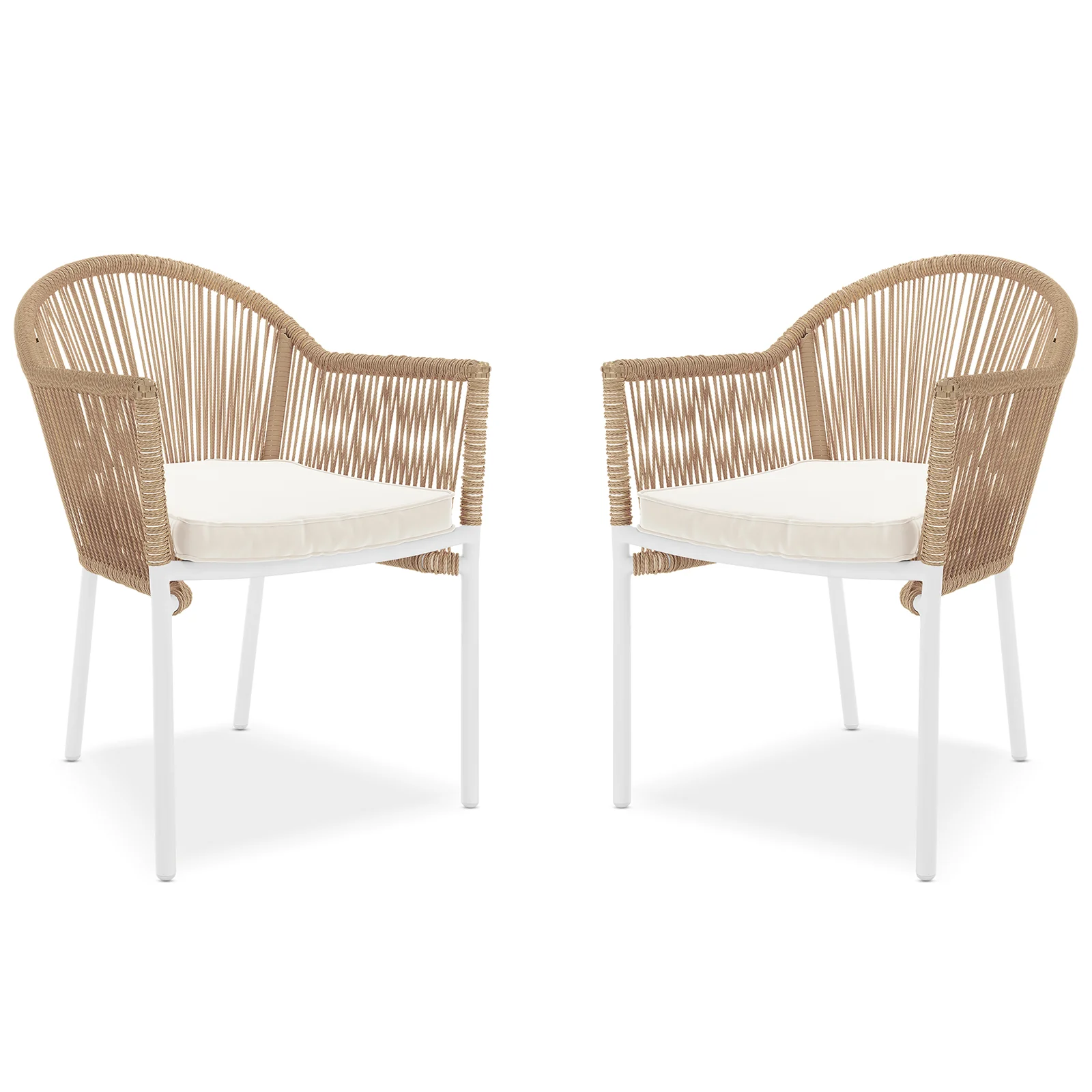 Mindanao PE Wicker Outdoor Dining Chairs Set of 2 in Natural