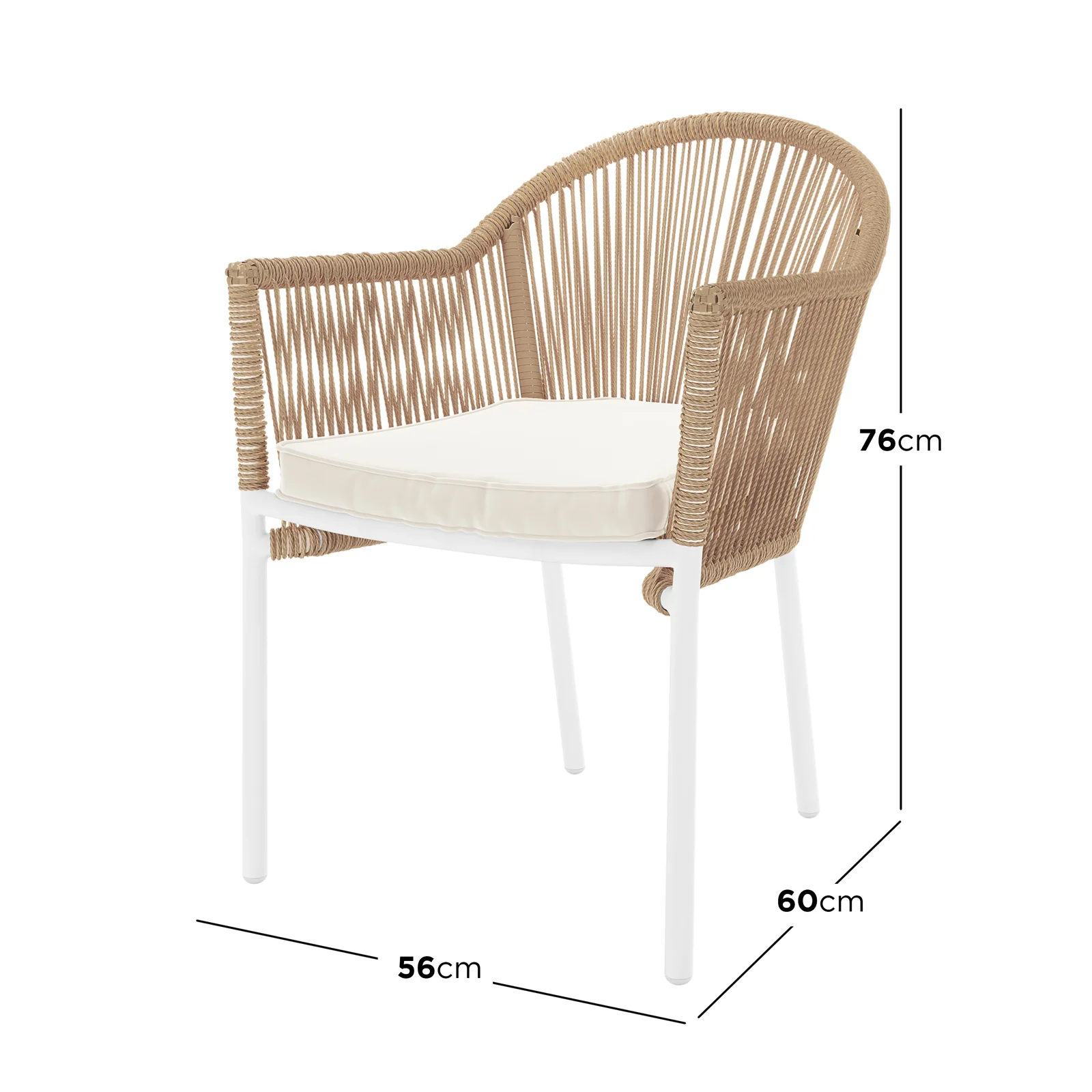 Mindanao PE Wicker Outdoor Dining Chairs Set of 2 in Natural - Image 3