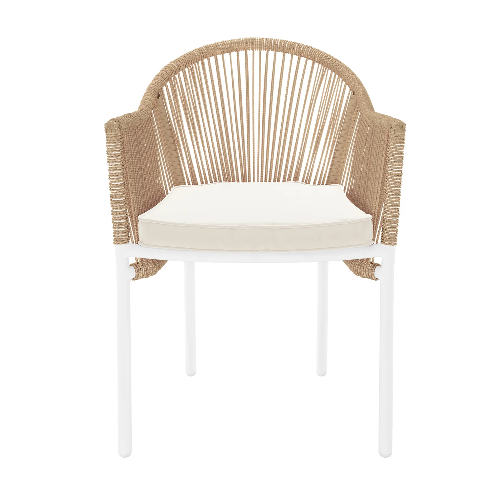 Mindanao PE Wicker Outdoor Dining Chairs Set of 2 in Natural - Image 6