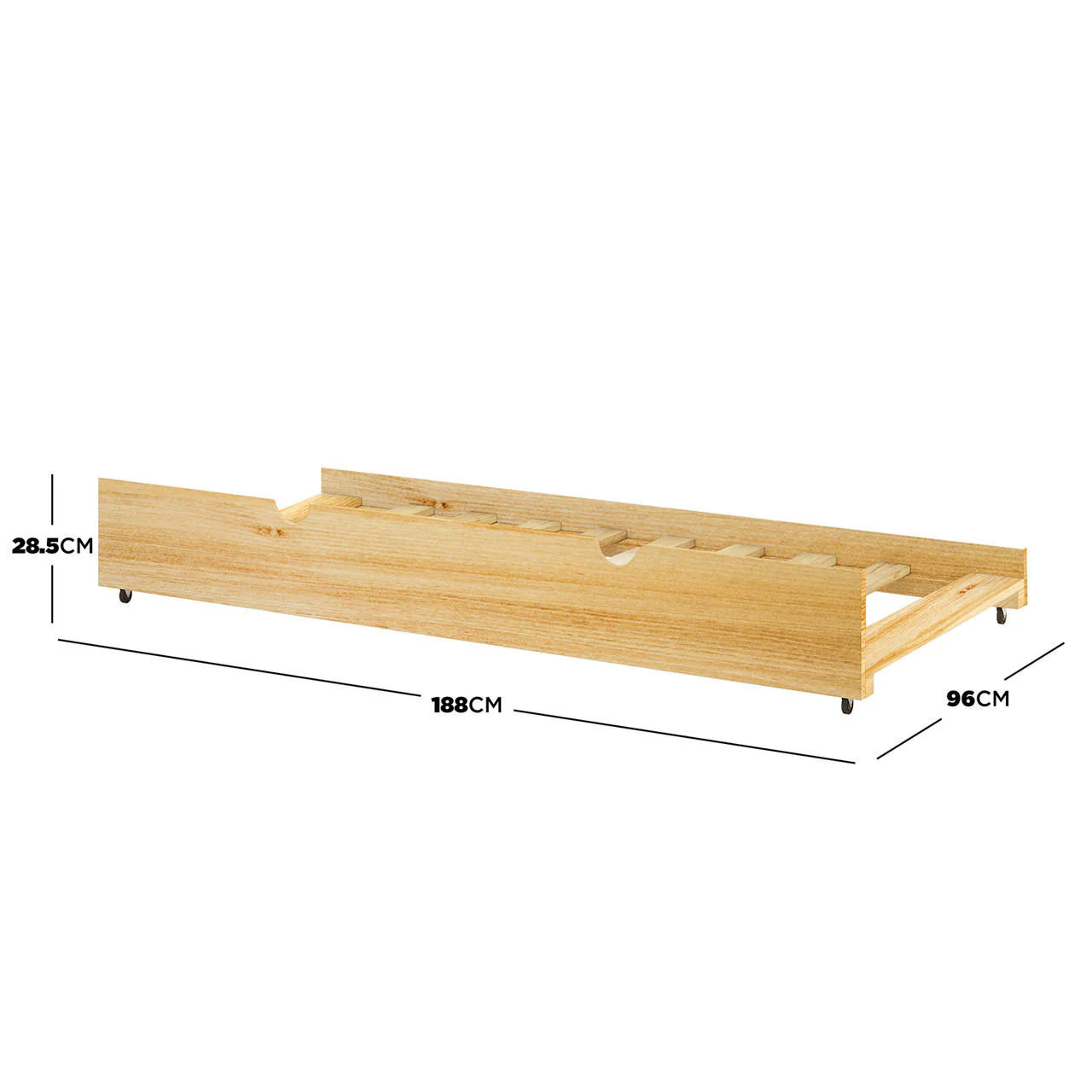 Narell Single Natural Pine Trundle Bed - Image 3
