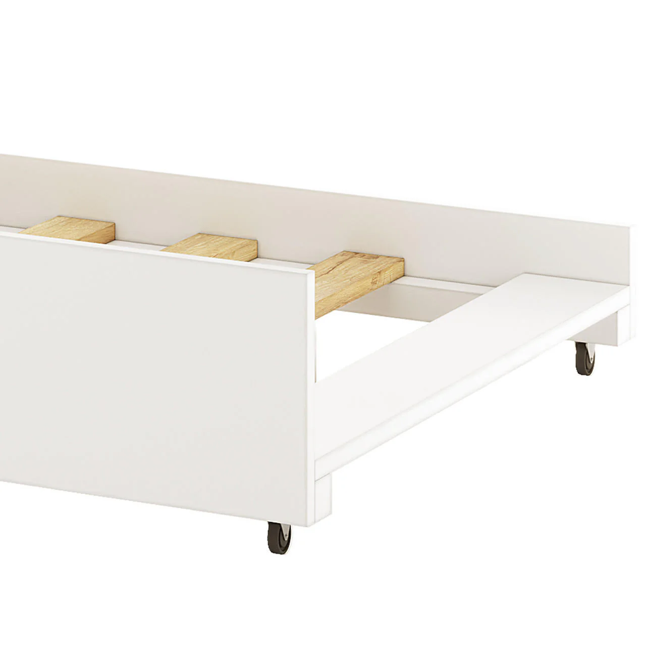 Narell Single Natural Pine Trundle Bed in White - Image 6