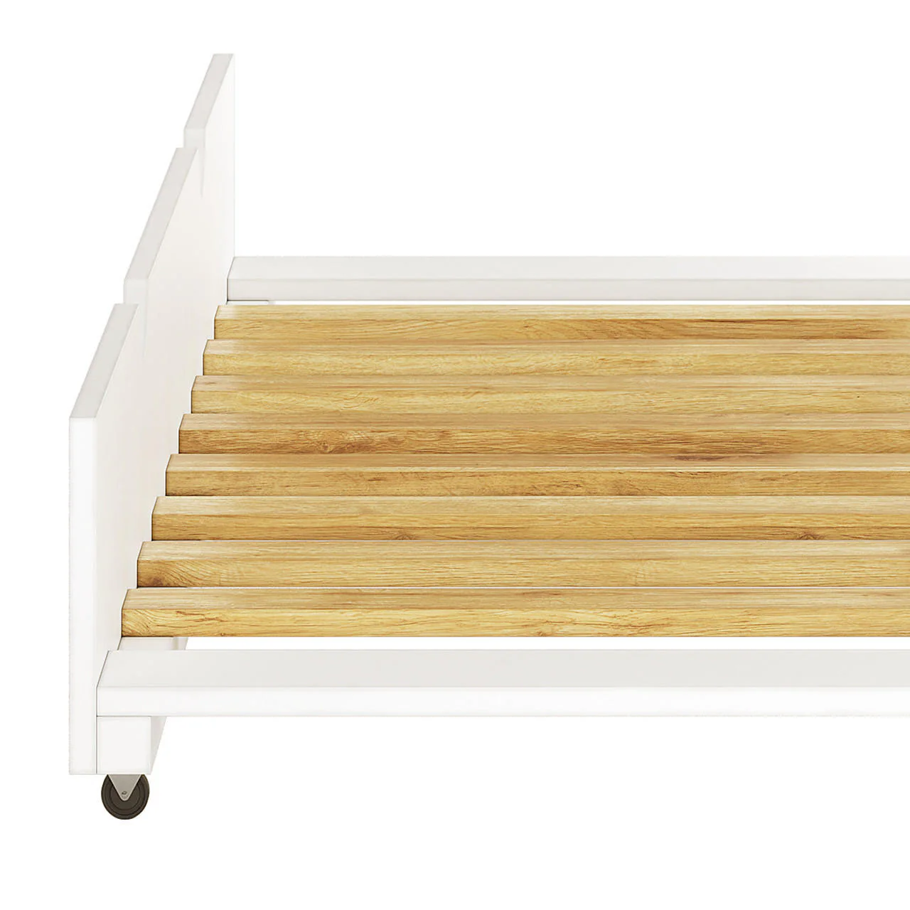 Narell Single Natural Pine Trundle Bed in White - Image 7