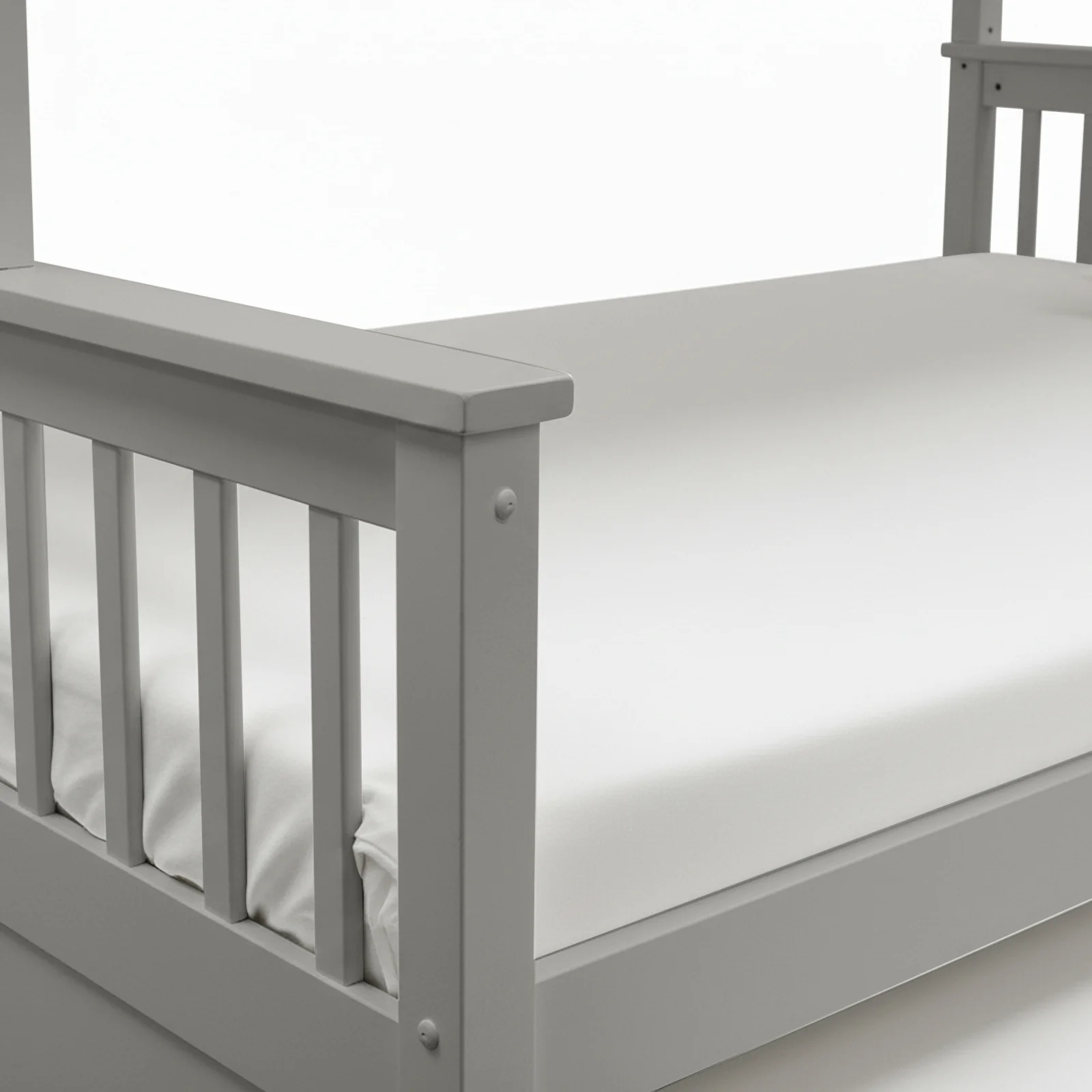 Nash Solid Wood Triple Bunk Bed with Storage Trundle in Grey - Image 5