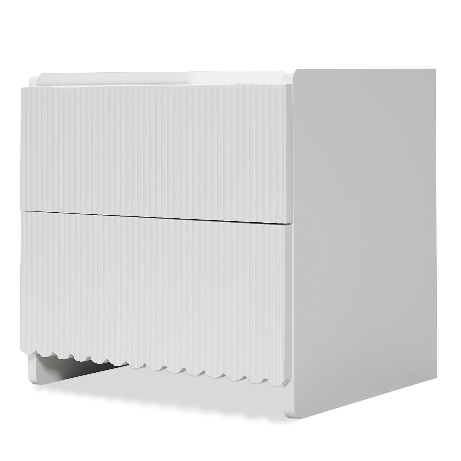 Nasrin 2 Drawer Bedside Table in White - Image 5