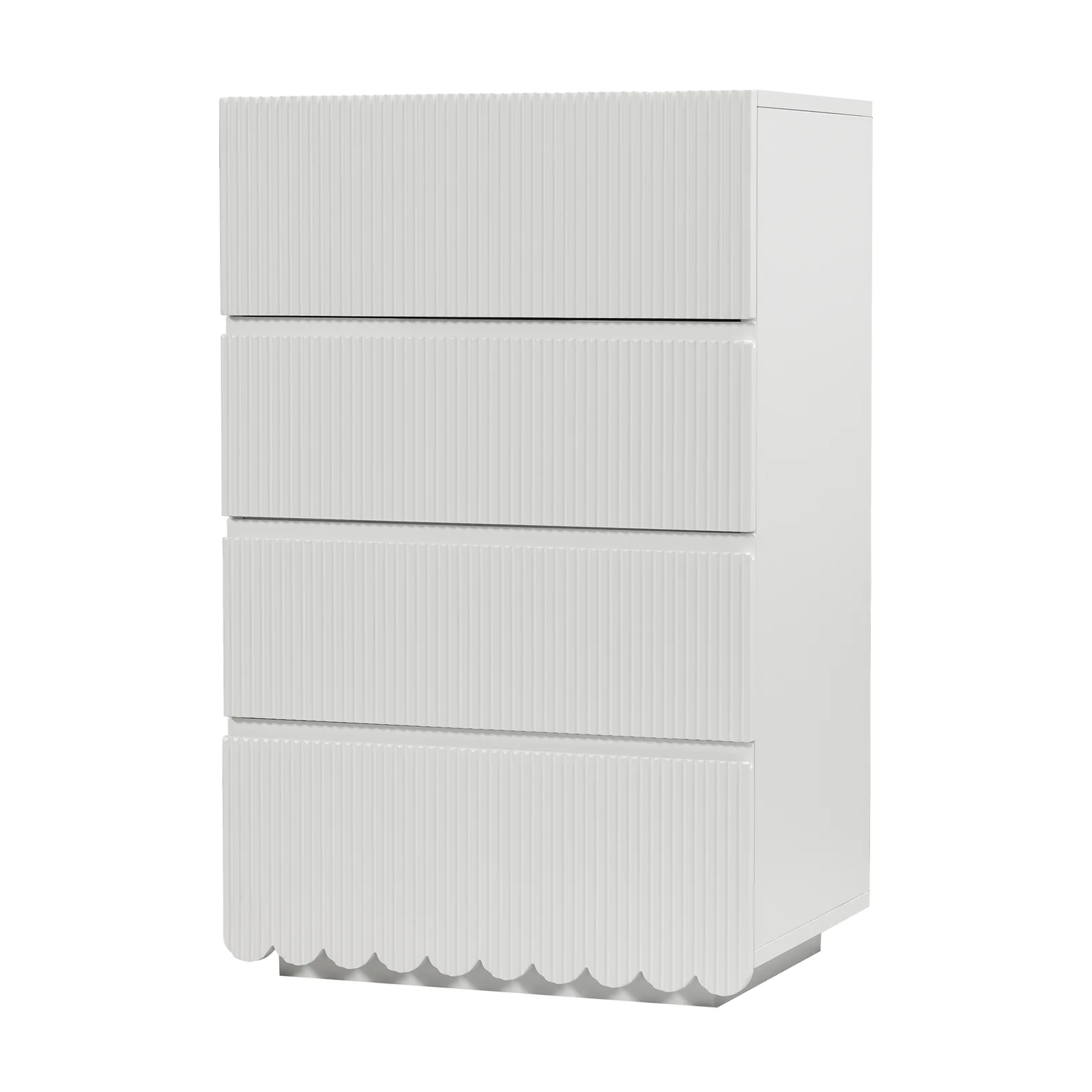 Nasrin 60cm Tallboy Dresser with Drawers in White - Image 4