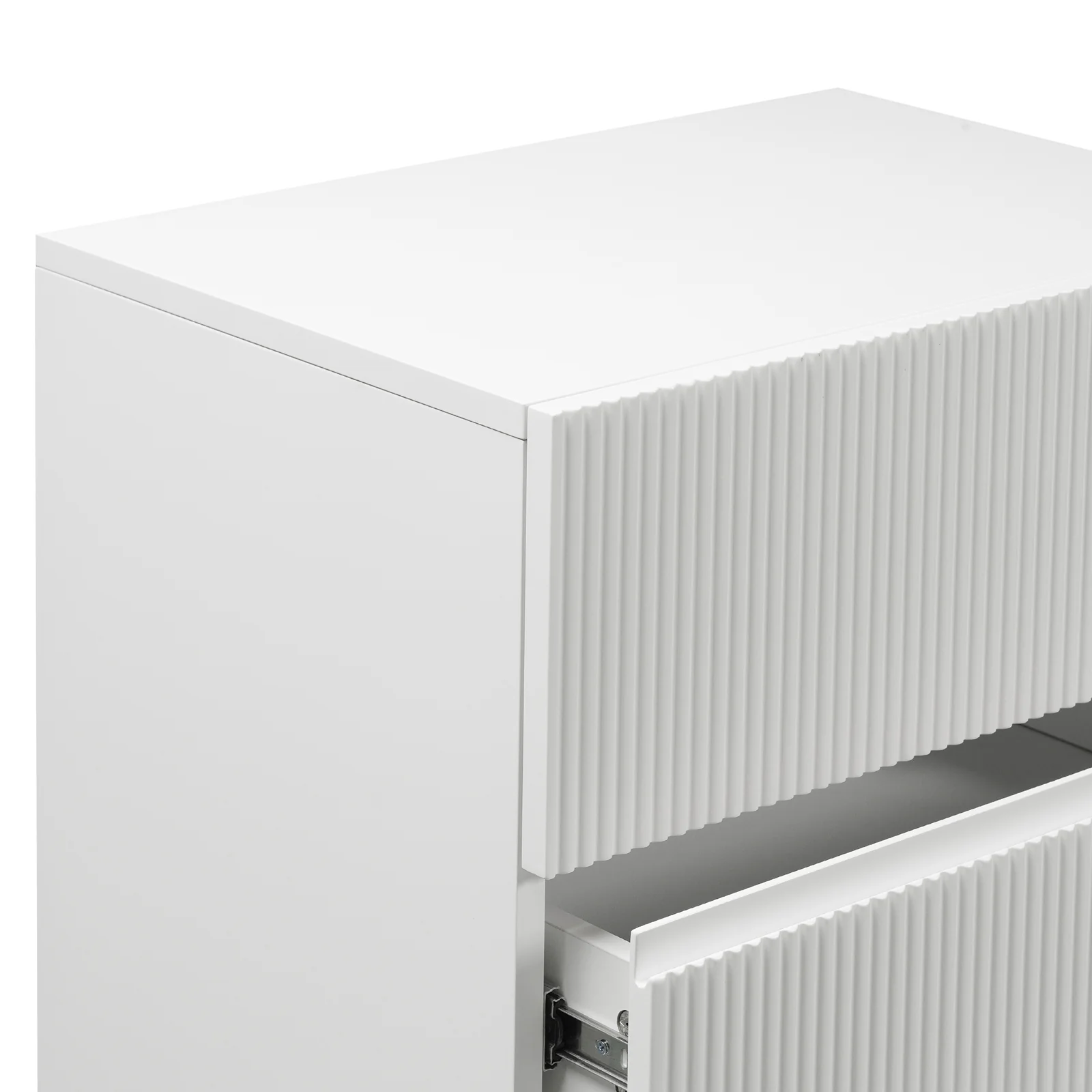 Nasrin 60cm Tallboy Dresser with Drawers in White - Image 8