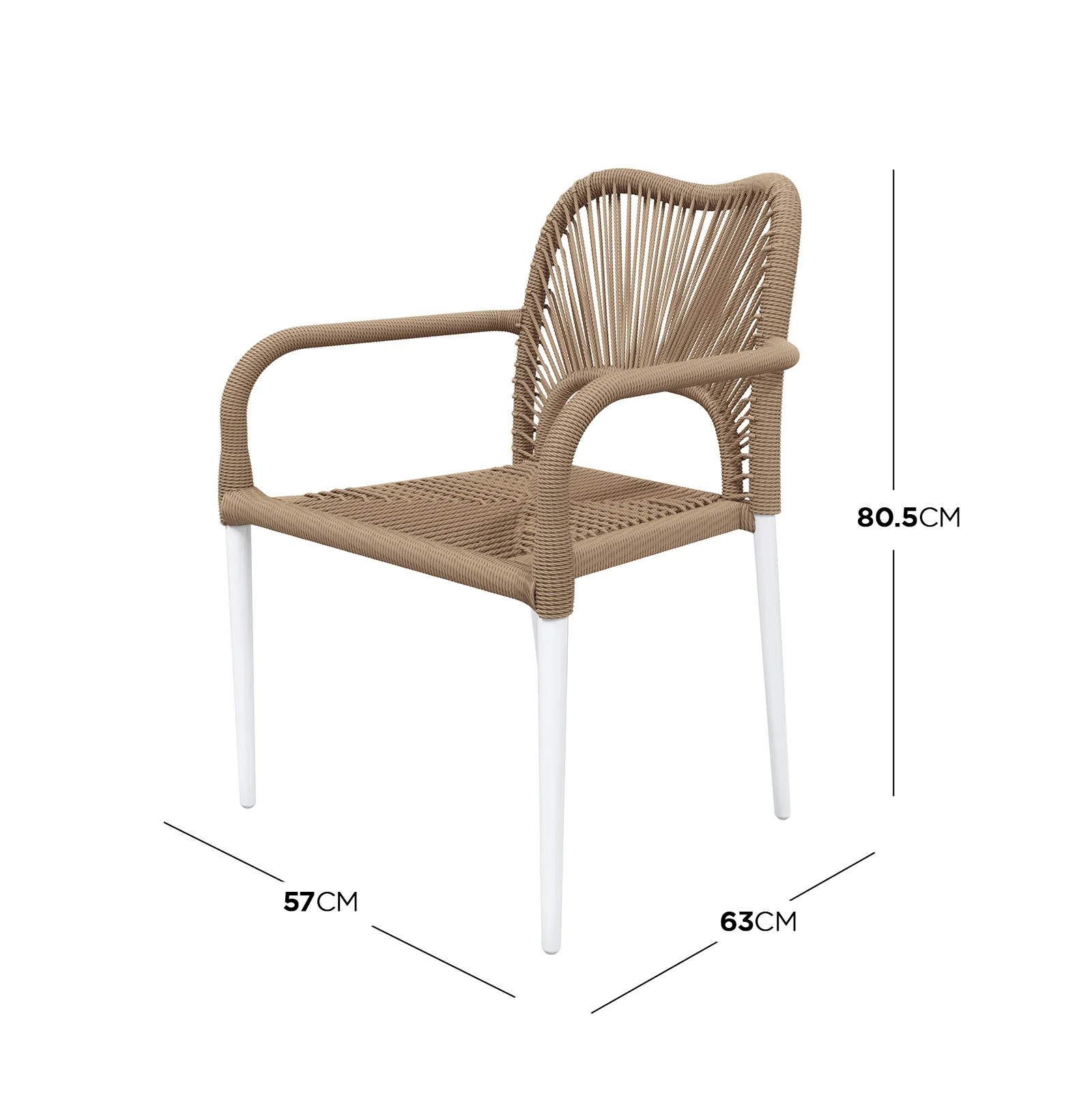 Navarre 6 Seater Aluminium Outdoor Dining Set in Natural - Image 3