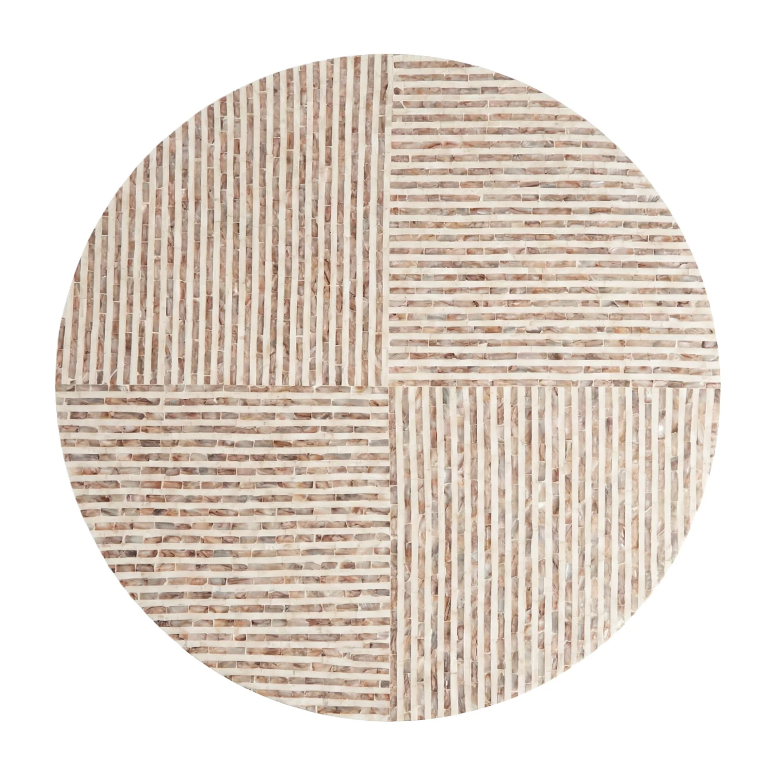 Naya Round Mother of Pearl Coffee Table in Mocha Cream - Image 9