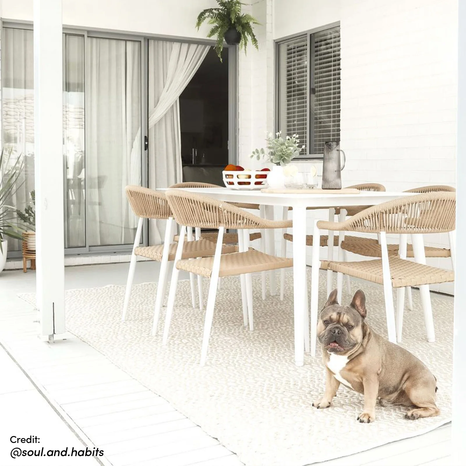 Nemma 6 Seater Aluminium Outdoor Dining Set in Natural - Image 15