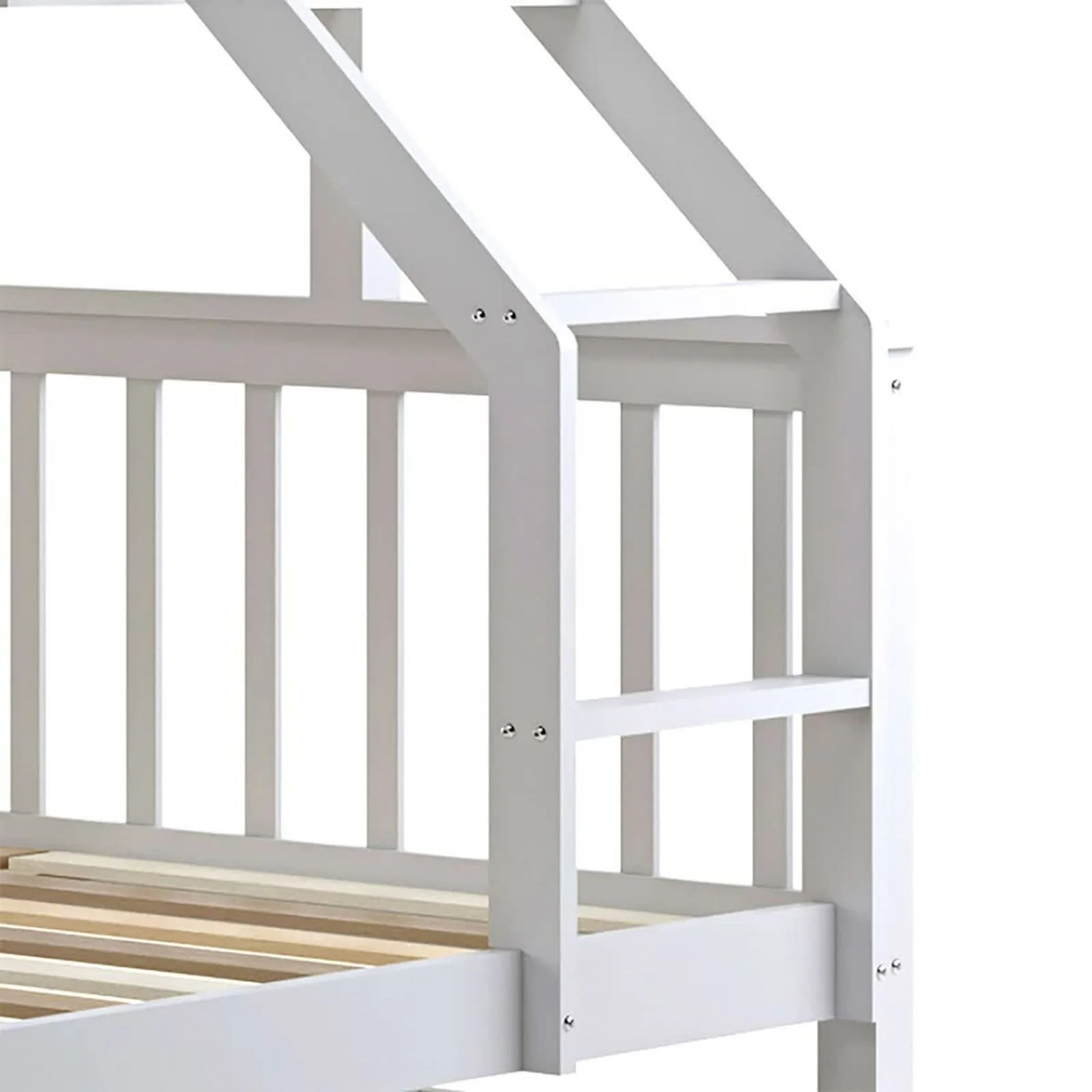 Nero Natural Pine Wood Bunk Bed with Twin Drawers in White - Image 7