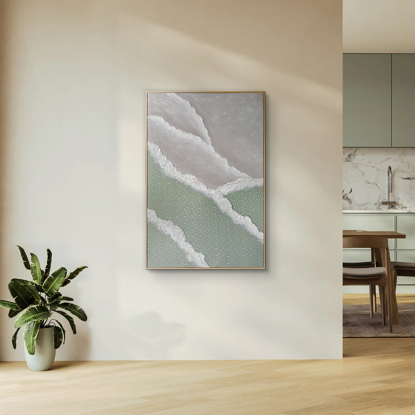 Nolan 100x150cm Framed Textured Canvas 3D Wall Art - Image 4