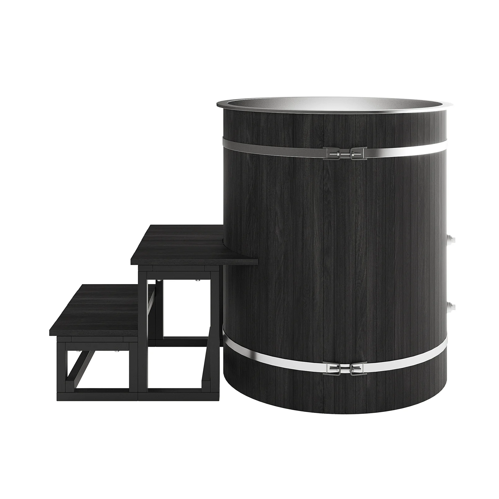 Noni 1-Person Outdoor Ice Bath with 1HP Chiller in Black - Image 10