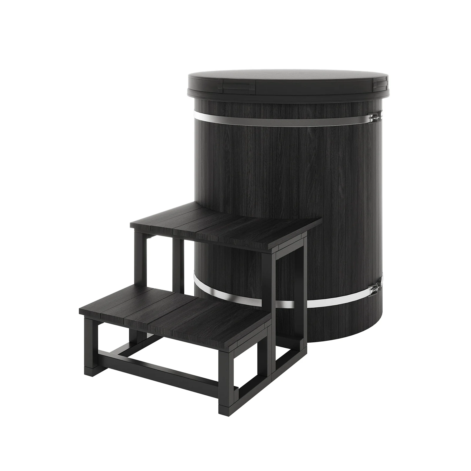 Noni 1-Person Outdoor Ice Bath with 1HP Chiller in Black - Image 8