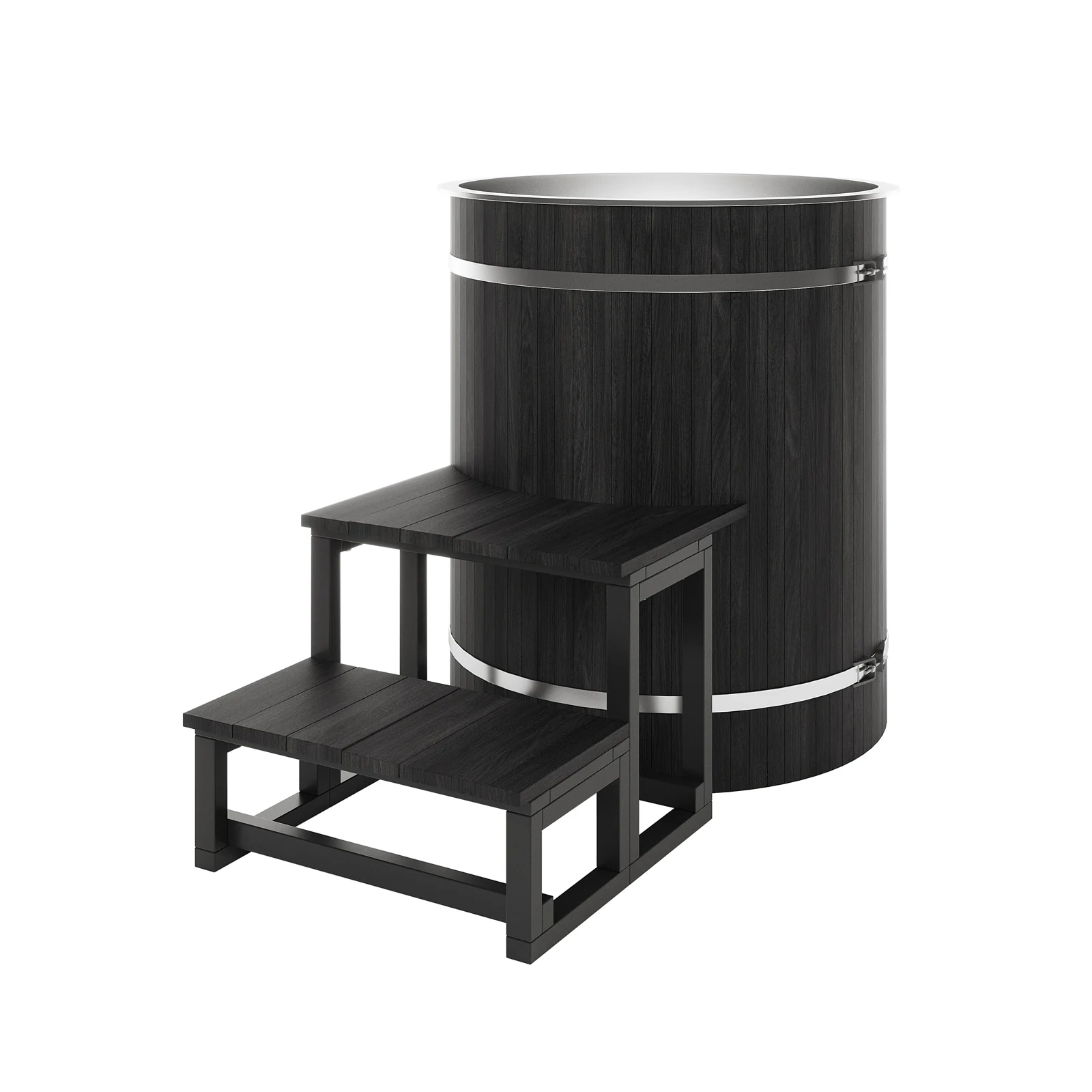 Noni 1-Person Outdoor Ice Bath with 1HP Chiller in Black - Image 9